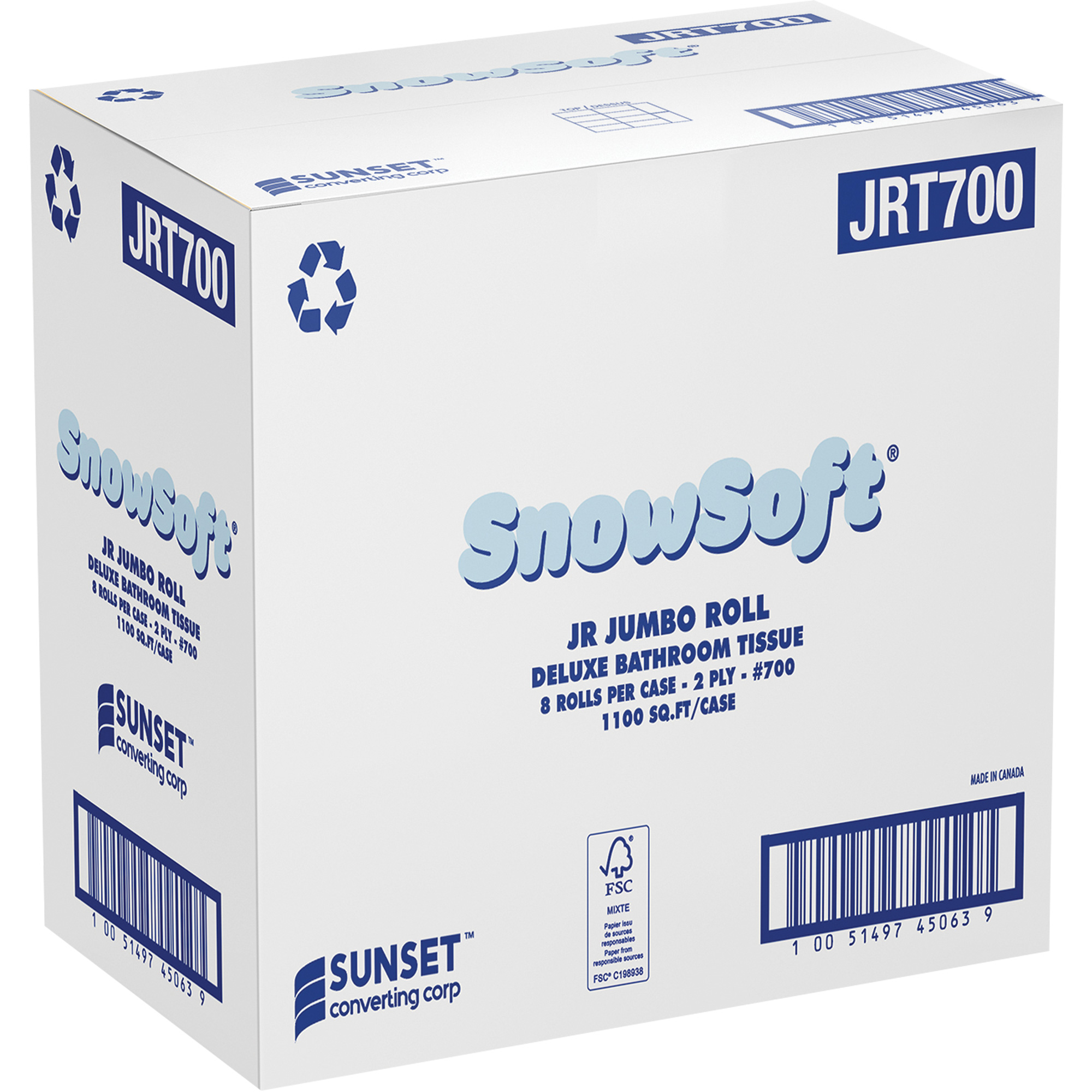Papier hygiénique de luxe SnowsoftMC, Rouleau Géant, 2 Pli, Blanc