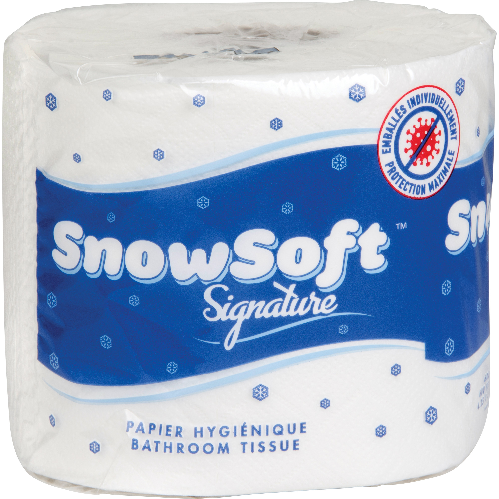 Papier hygiénique de première qualité Snow SoftMC, 2 Pli, 600 Feuilles/Rouleu, Longueur 145', Blanc