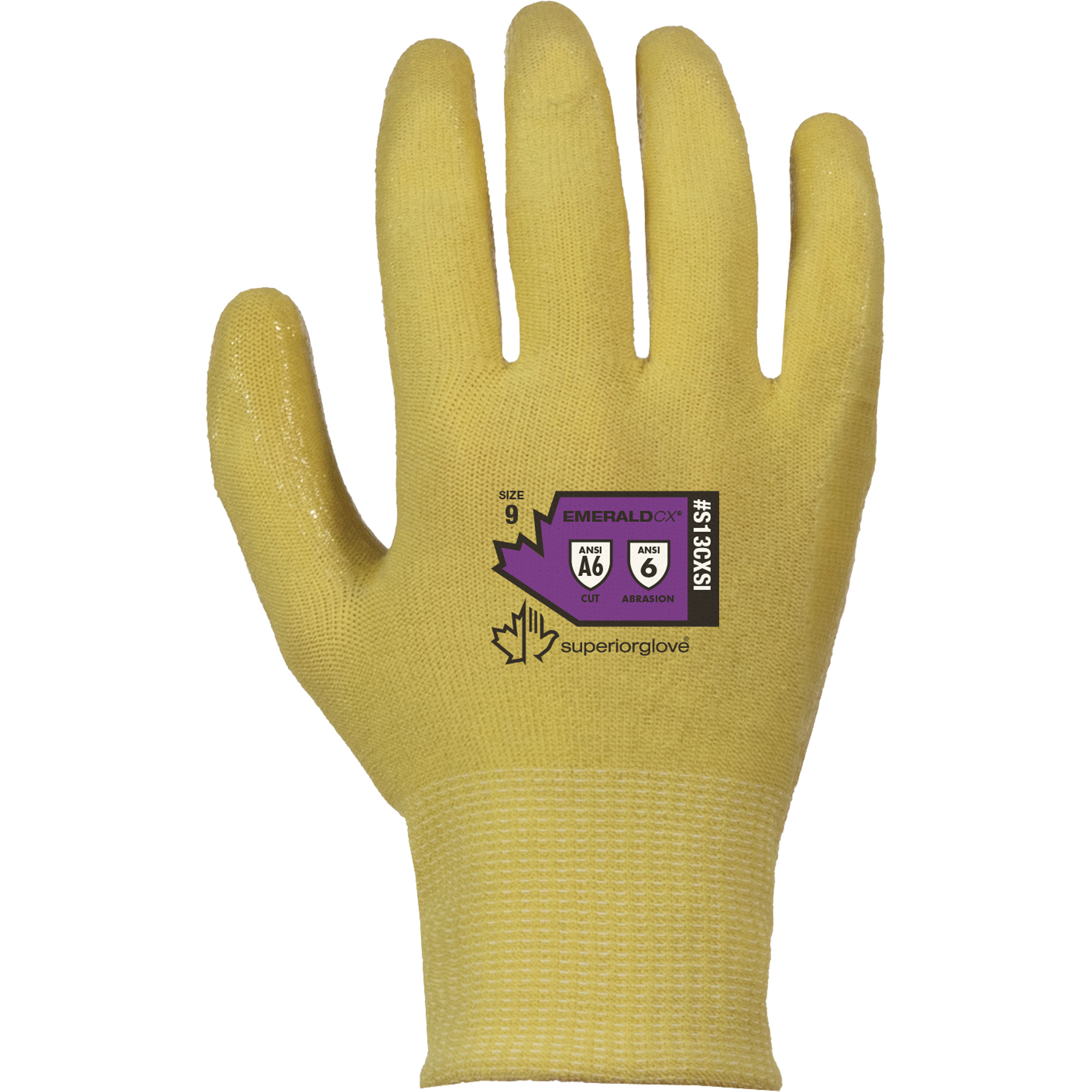 Gant résistant à la coupure et à la chaleur Emerald CXMD, Taille 6, Calibre 13, Revêtement Silicone, ASTM ANSI niveau A6