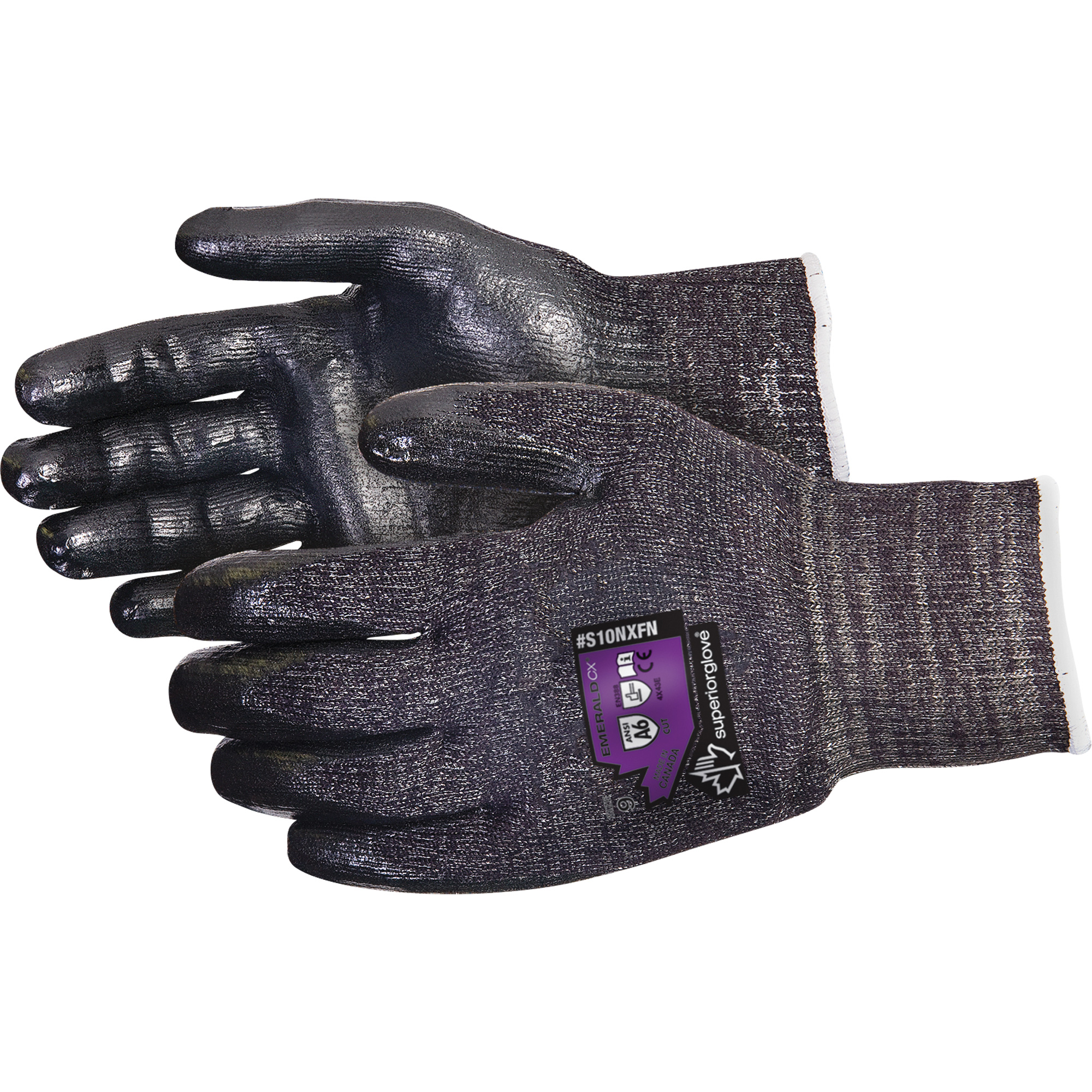 Gant résistant aux coupures Emerald CXMD, Taille 10, Calibre 10, Revêtement Mousse de nitrile, Enveloppe en Acier inoxydable, ASTM ANSI niveau A6