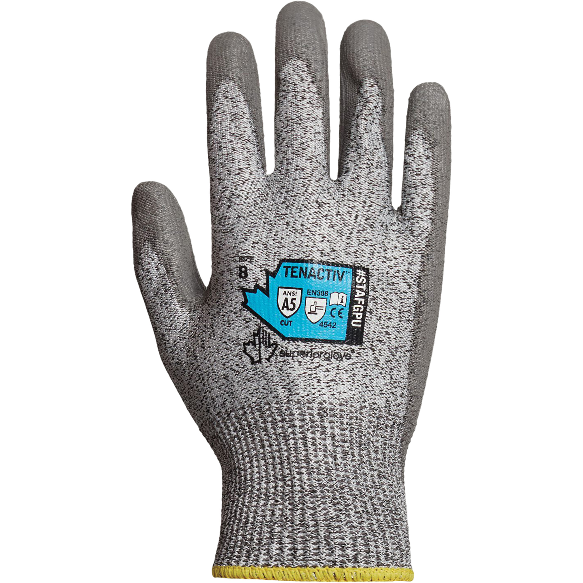 Gant Superior TouchMD, Taille 8, Calibre 13, Revêtement Polyuréthane, Enveloppe en DyneemaMD, ASTM ANSI niveau A5