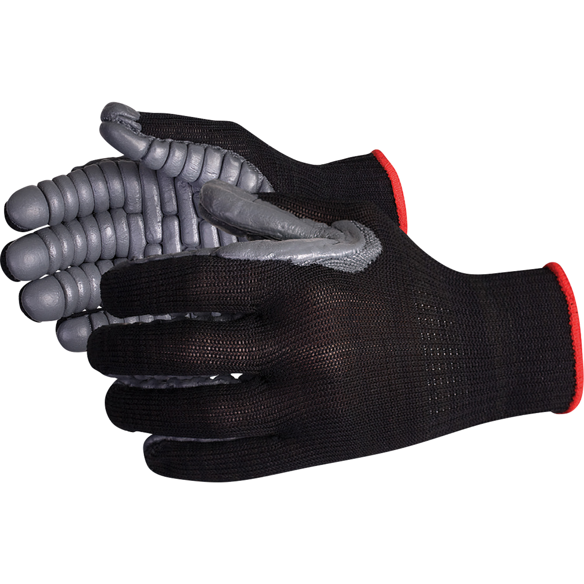 Gants antivibrations à doigts complets VibrastopMC, Taille Grand, Paume Synthétique