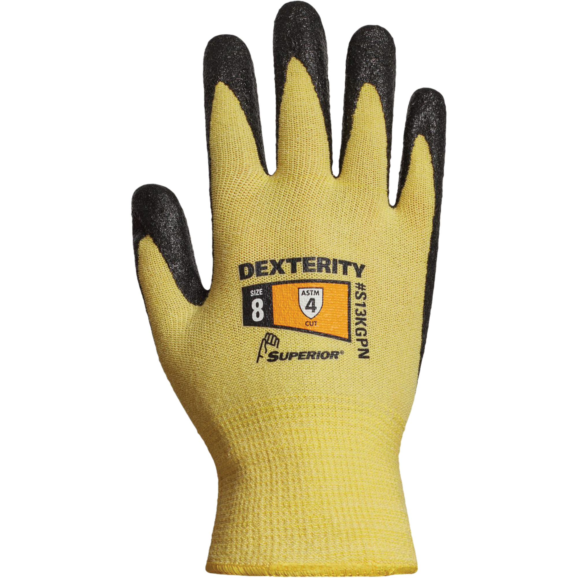 Gants avec prise microporeuse, Taille 6/Petit, Calibre 13, Revêtement Nitrile, Enveloppe en KevlarMD, ASTM ANSI niveau A4