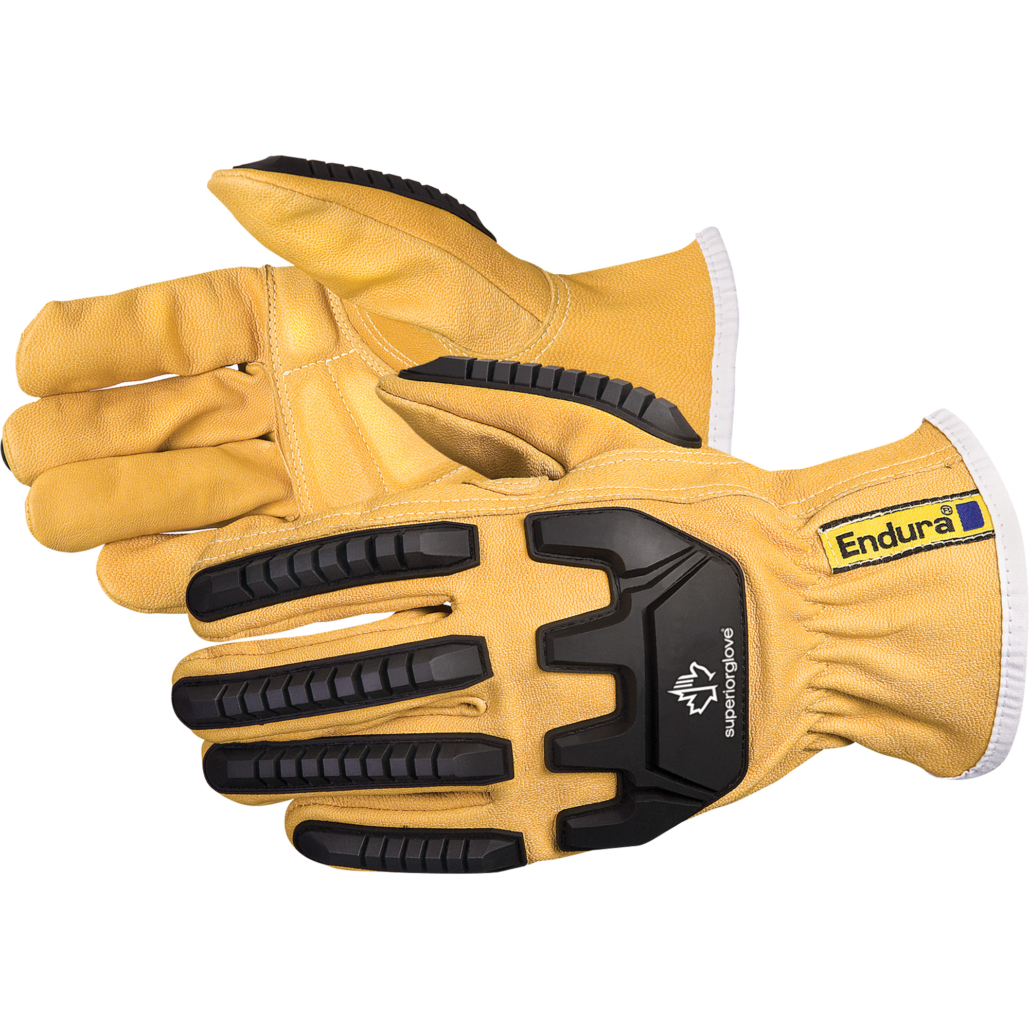 Gants de conducteur antichocs EnduraMD, 2T-Grand, Paume en Cuir fleur de chèvre