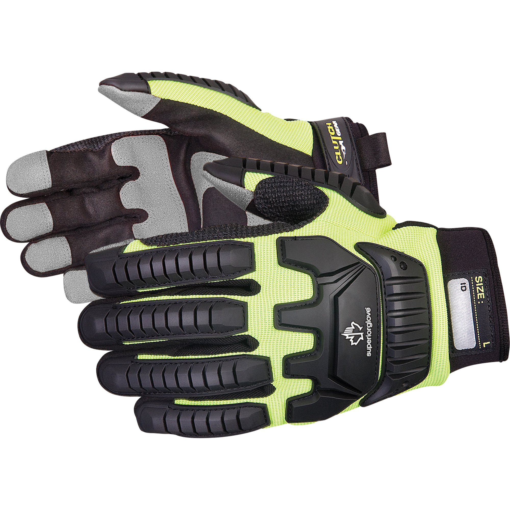 Gants de mécanicien résistants aux chocs Clutch GearMD, Paume PVC, Taille T-Grand