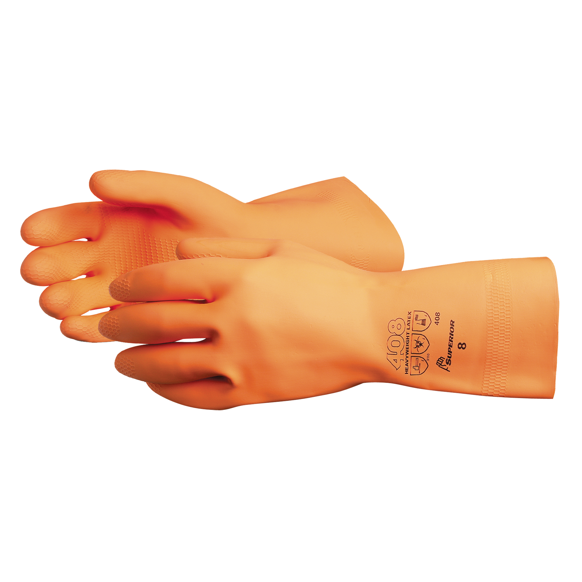Gants de poids lourds 408, Taille T-Grand/10, 13" lo, Latex, Doublure en Ouatée, 30 mils