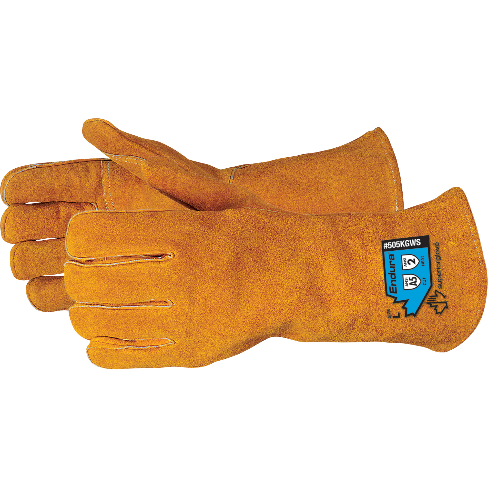 Gants de soudure de luxe résistants aux coupures EnduraMD, Cuir de vache refendu, Taille 2T-Grand