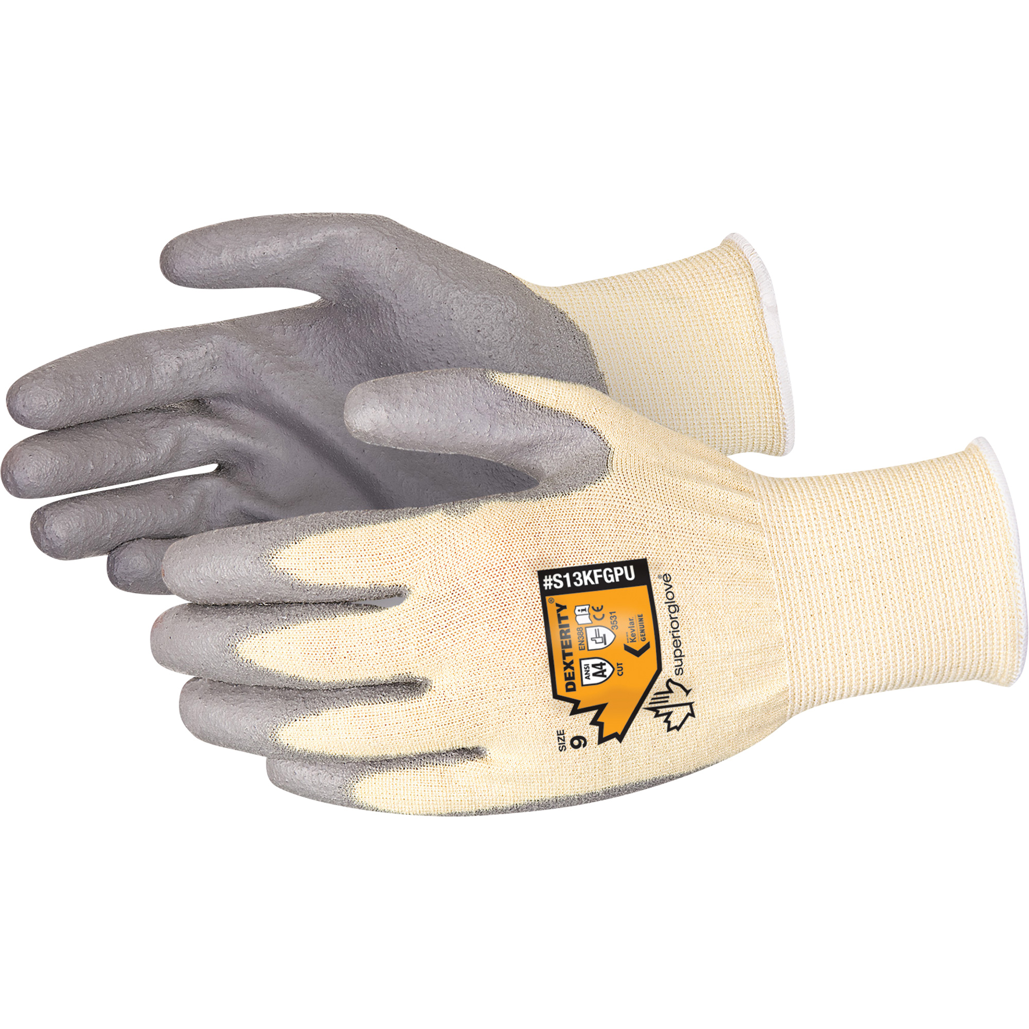 Gants DexterityMD, Taille 12, Calibre 13, Revêtement Polyuréthane, Enveloppe en KevlarMD, ASTM ANSI niveau A4