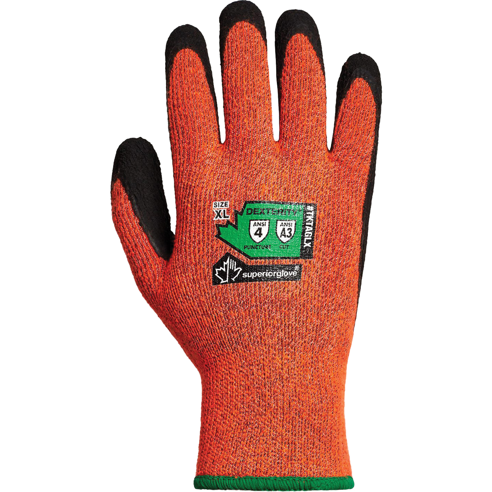 Gants d'hiver résistants à la coupe DexterityMD TKTAGLX, Taille T-Grand, Calibre 13, Revêtement Latex, Enveloppe en TenActivMC, ASTM ANSI niveau A3