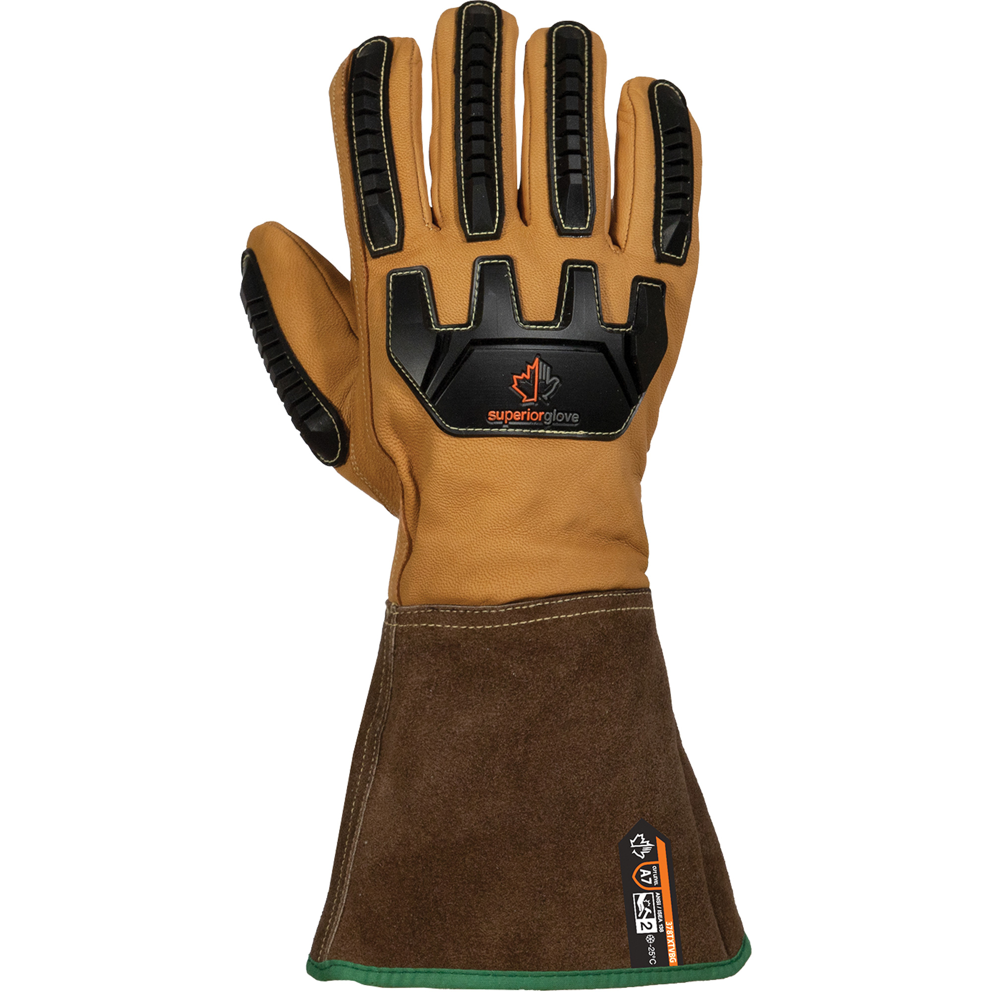 Gants d'hiver résistants au froid, à la coupe et aux chocs EnduraMD 378TXTVBG, Taille 3T-Grand, Enveloppe en ThinsulateMC/Cuir de vache, ASTM ANSI niveau A7