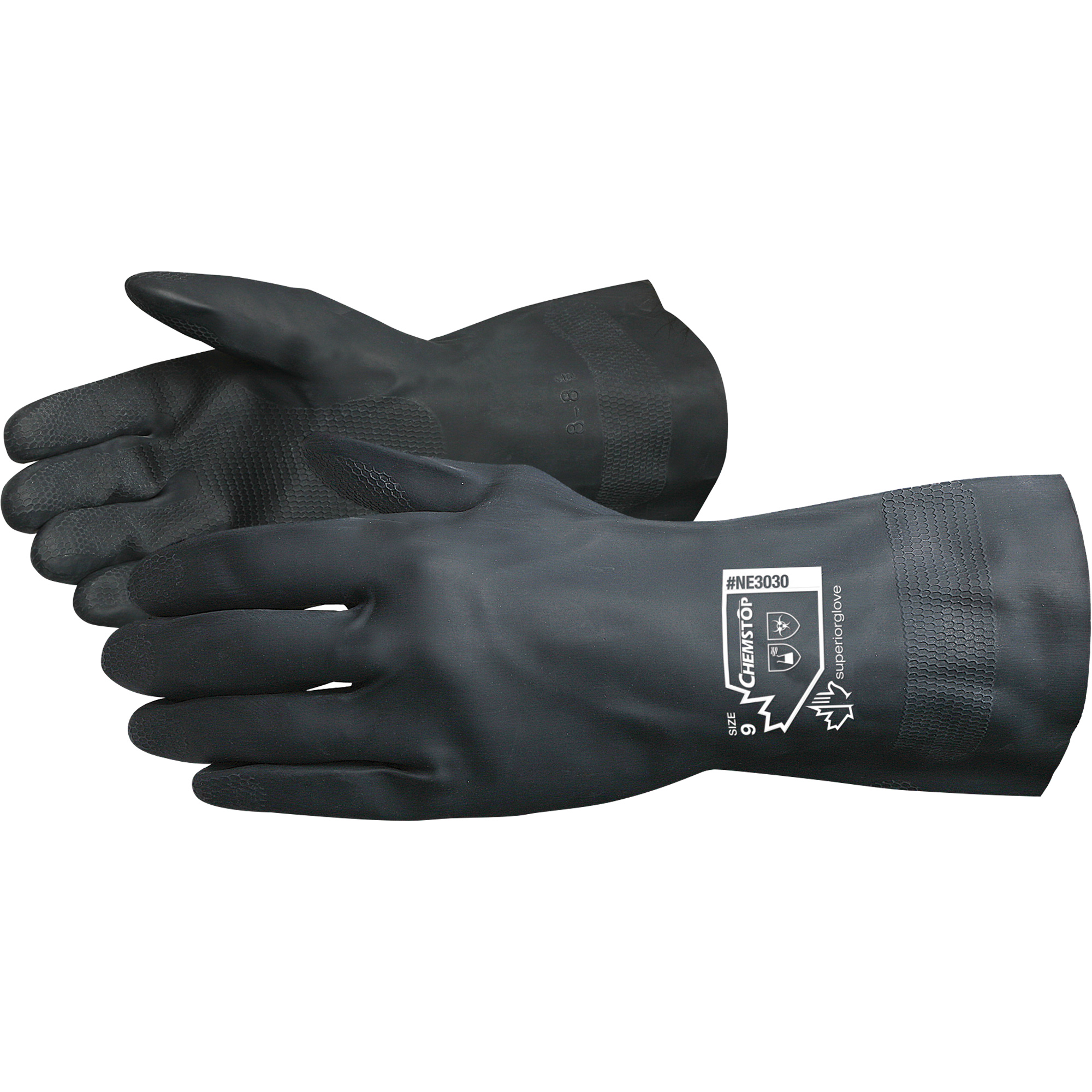 Gants doublés résistants aux produits chimiques ChemstopMC, Taille 10, 12" lo, Néoprène, Doublure en Ouatée, 30 mils