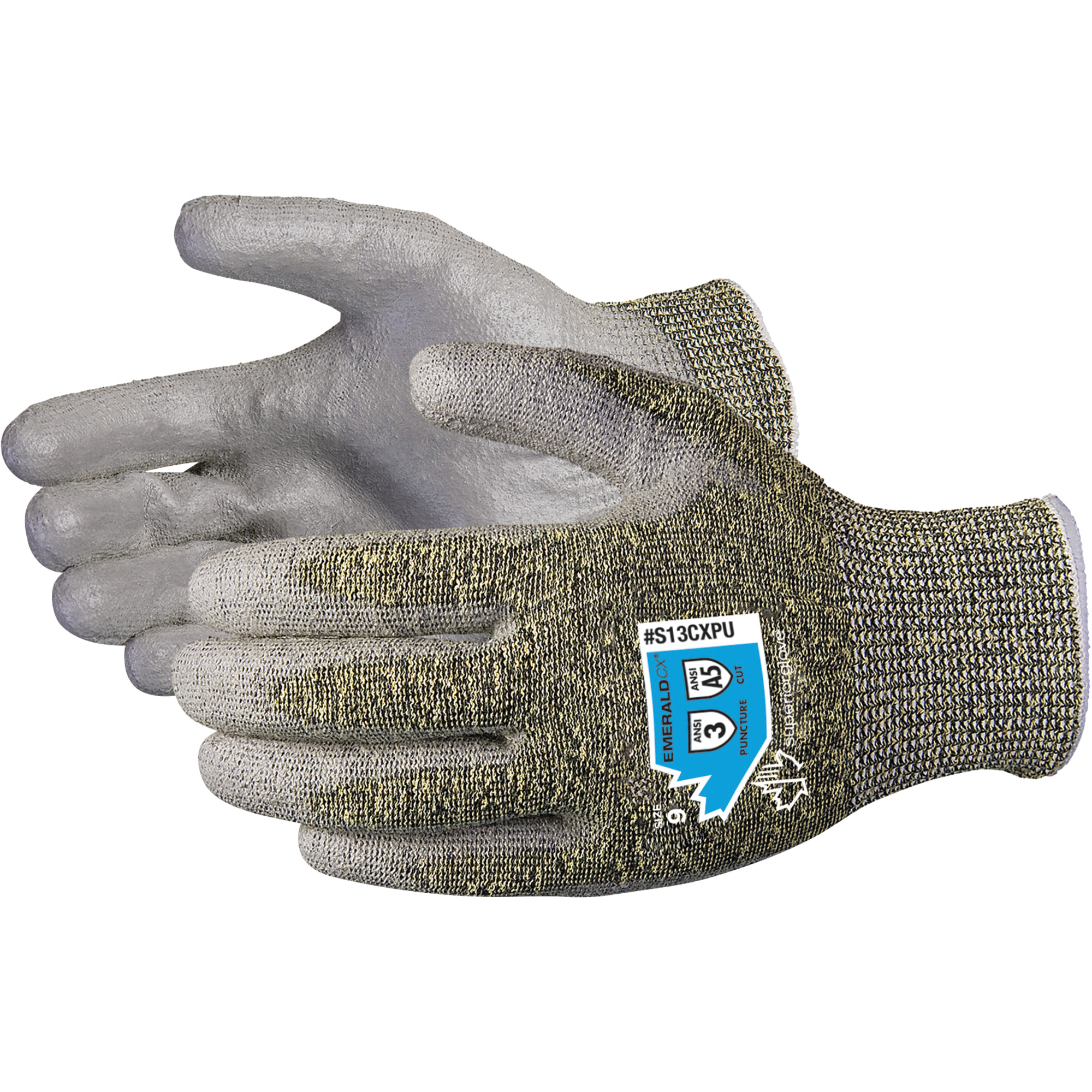Gants Emerald CXMD, Taille 11, Calibre 13, Revêtement Polyuréthane, Enveloppe en Acier inoxydable/KevlarMD, ASTM ANSI niveau A5