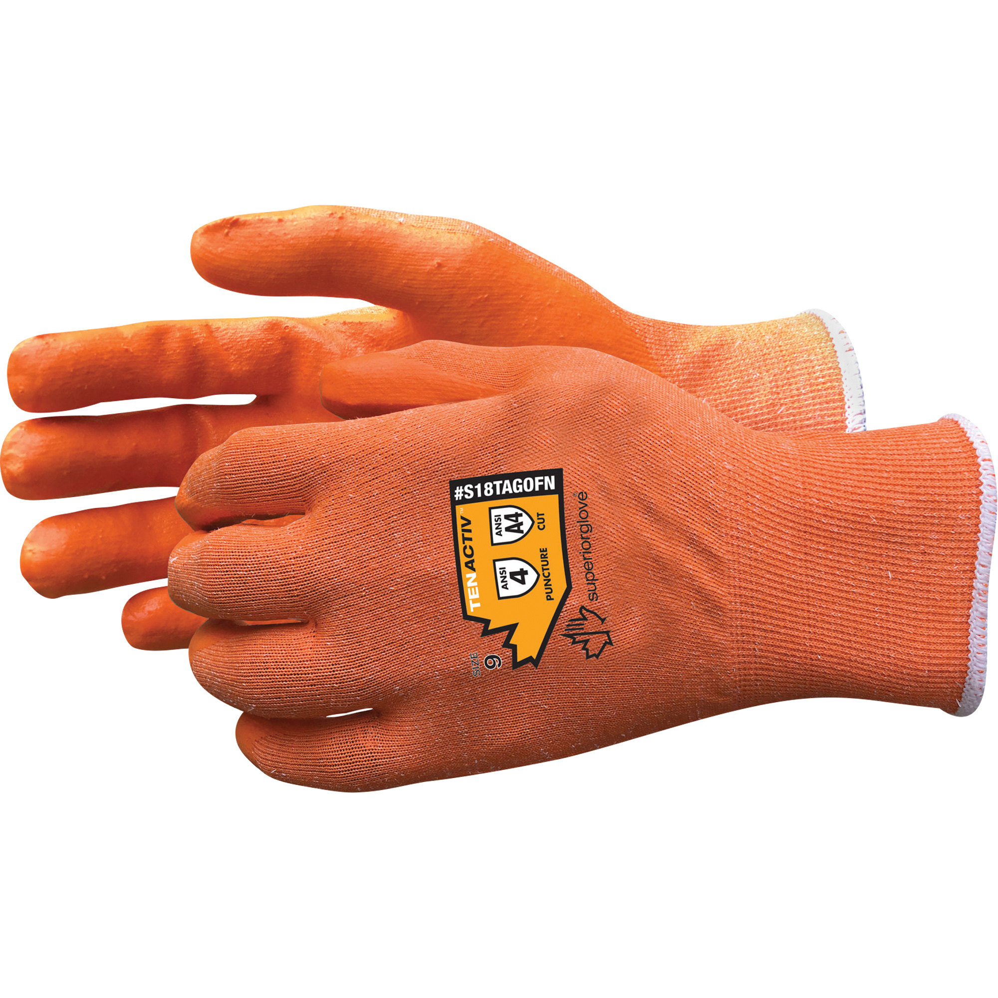 Gants en fibre de filament composite, Taille 11, Calibre 18, Revêtement Mousse de nitrile, Enveloppe en TenActivMC, ASTM ANSI niveau A5