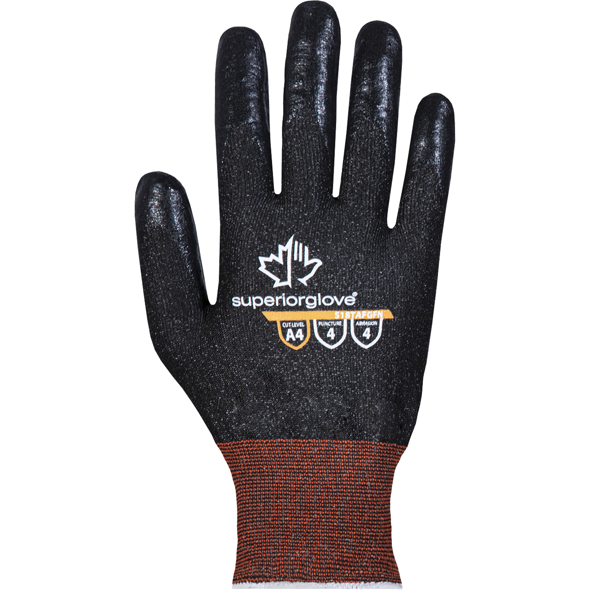 Gants en fibres de filament, Taille Grand/9, Calibre 18, Revêtement Mousse de nitrile, Enveloppe en Aramide, ANSI/ISEA 105 niveau 4