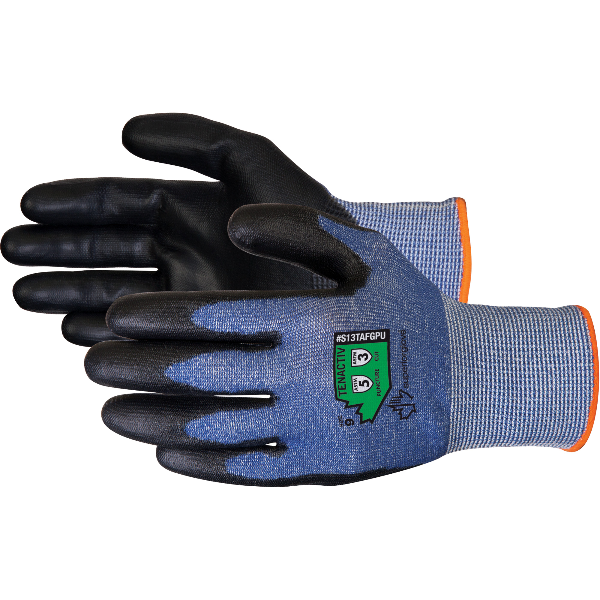 Gants en tricot composite résistants aux coupures, Taille 11, Calibre 13, Revêtement Polyuréthane, Enveloppe en TenActivMC, ASTM ANSI niveau A3