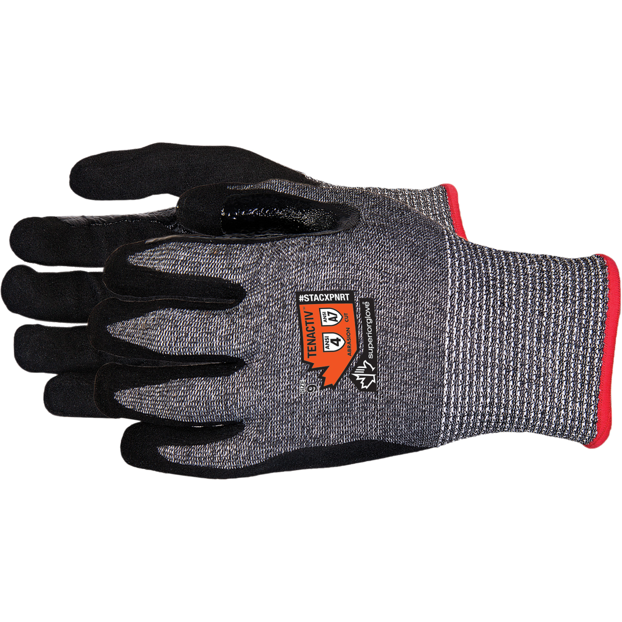 Gants en tricot de composite résistant aux coupures, Taille 2T-Grand/11, Calibre 13, Revêtement Mousse de nitrile, Enveloppe en Acier inoxydable/PEHP/TenActivMC, ASTM ANSI niveau A7