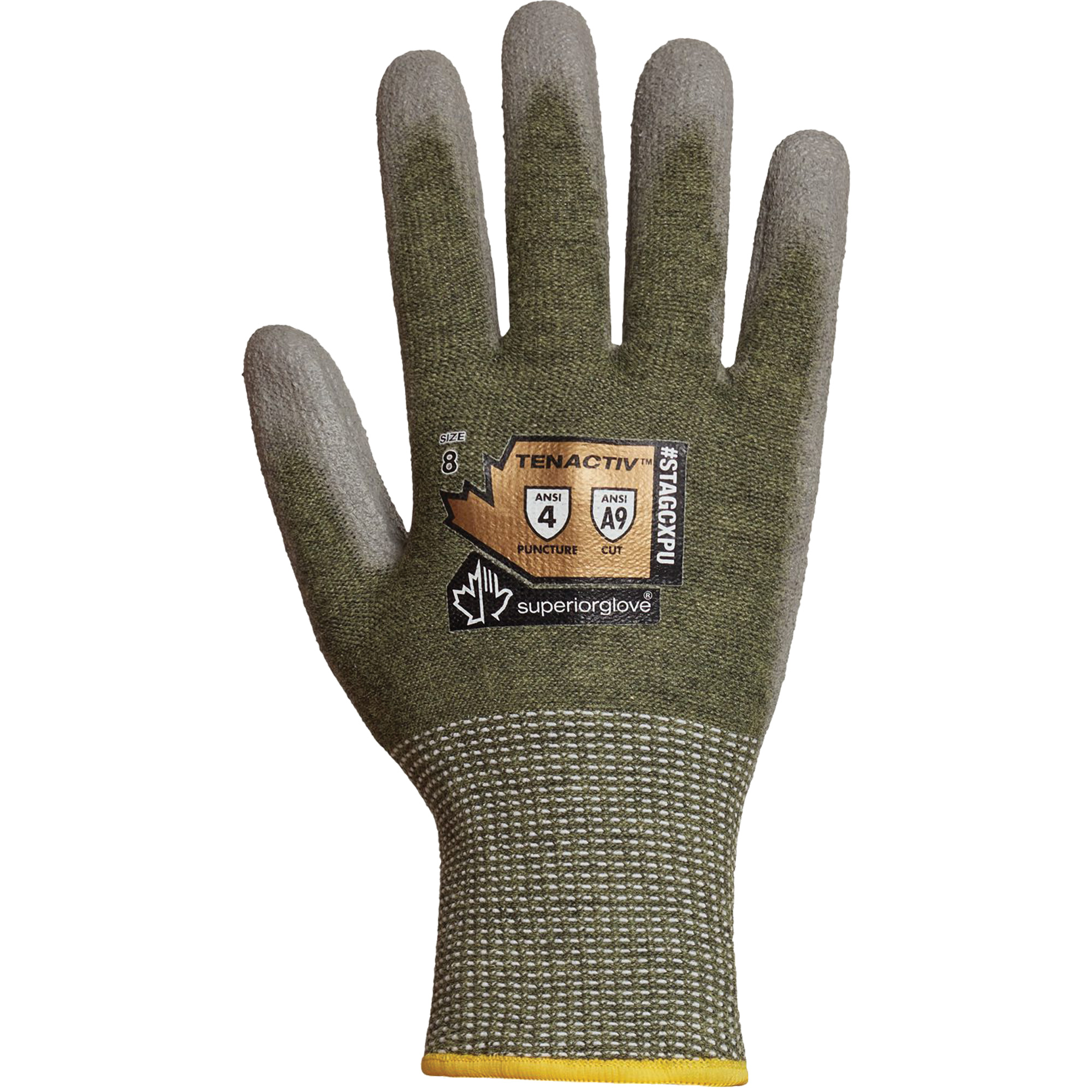 Gants extrêmement résistants aux coupures, Taille 12, Calibre 13, Revêtement Polyuréthane, Enveloppe en TenActivMC, ASTM ANSI niveau A9