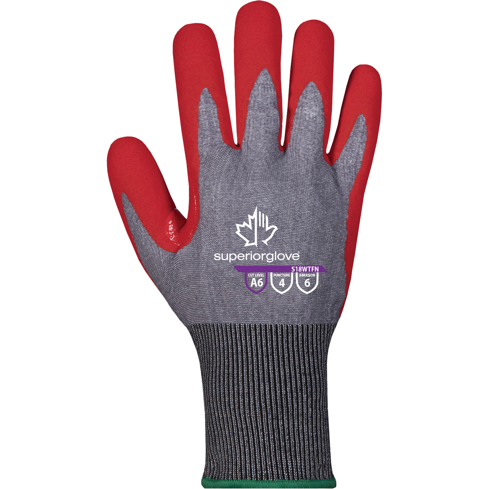 Gants hydrofuges résistants à la coupe, Taille 6, Calibre 6, Revêtement Mousse de nitrile, Enveloppe en TenActivMC, ASTM ANSI niveau A4