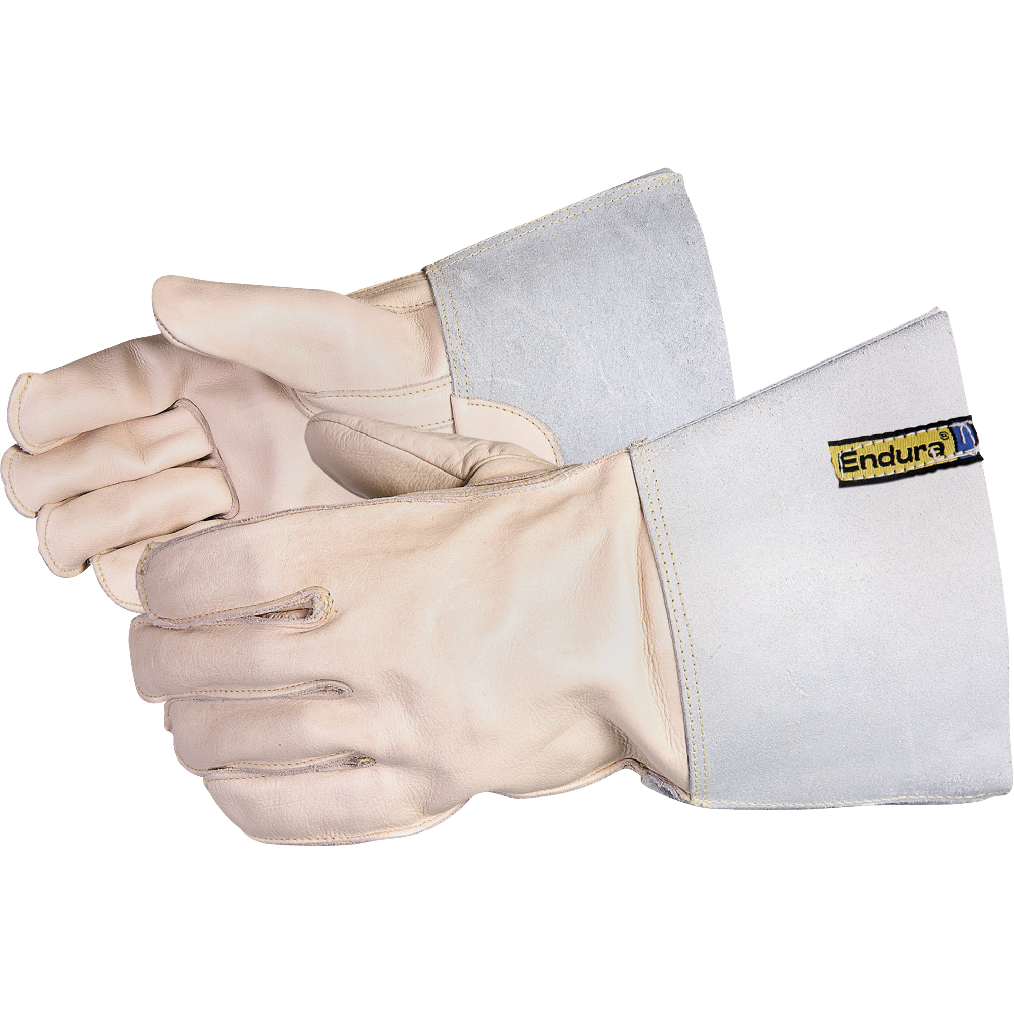 Gants pour soudeur avec coutures externes en KevlarMD, Cuir de vache refendu, Taille 8