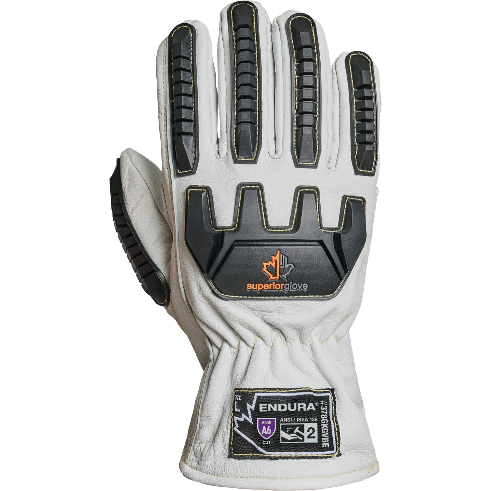 Gants résistant à la coupe et aux chocs EnduraMD 378GKGVBE, T-Grand, Paume en Chèvre, Poignet Conducteur