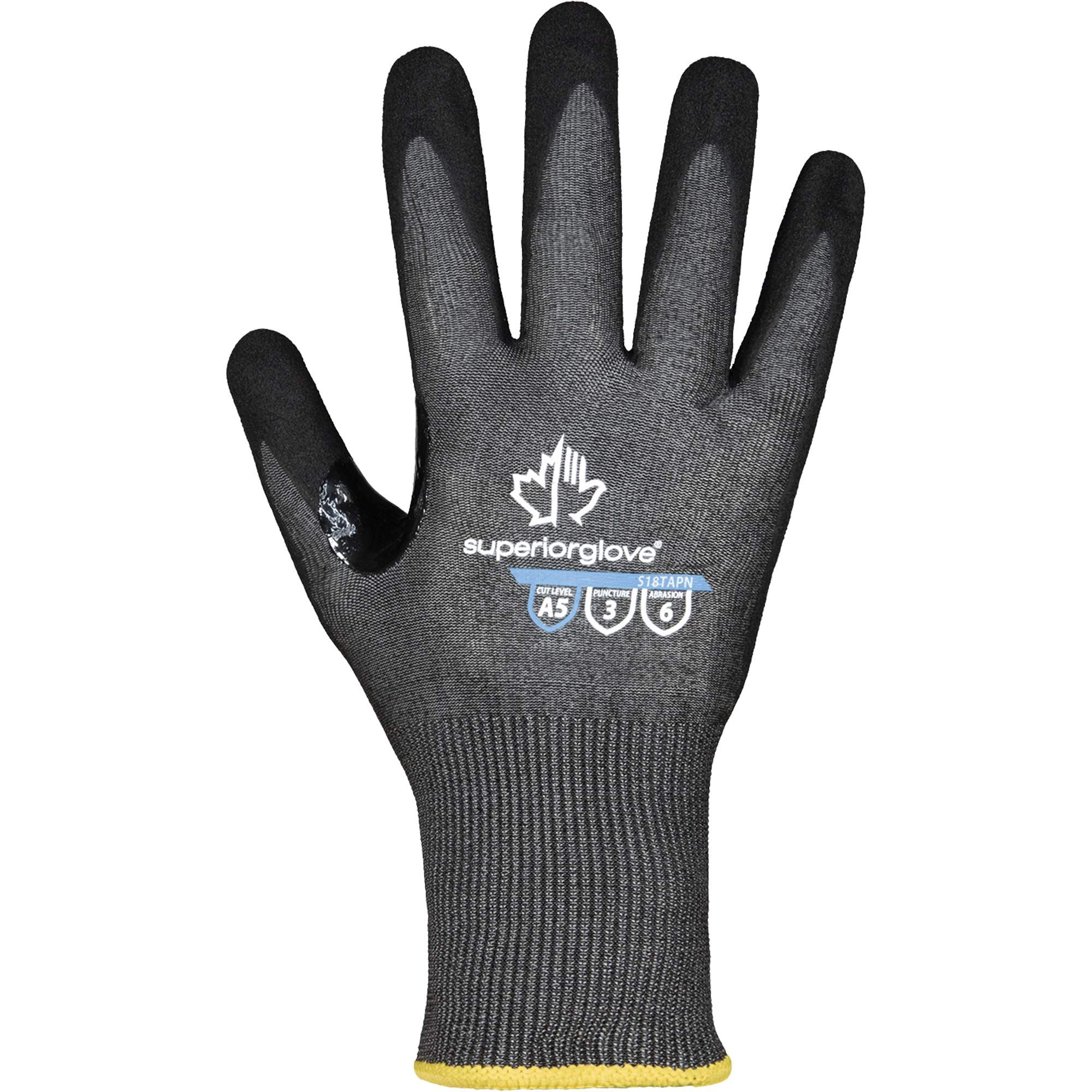 Gants résistant à la coupe S18TAPN, Taille 8, Calibre 18, Revêtement Nitrile, Enveloppe en TenActivMC, ASTM ANSI niveau A5