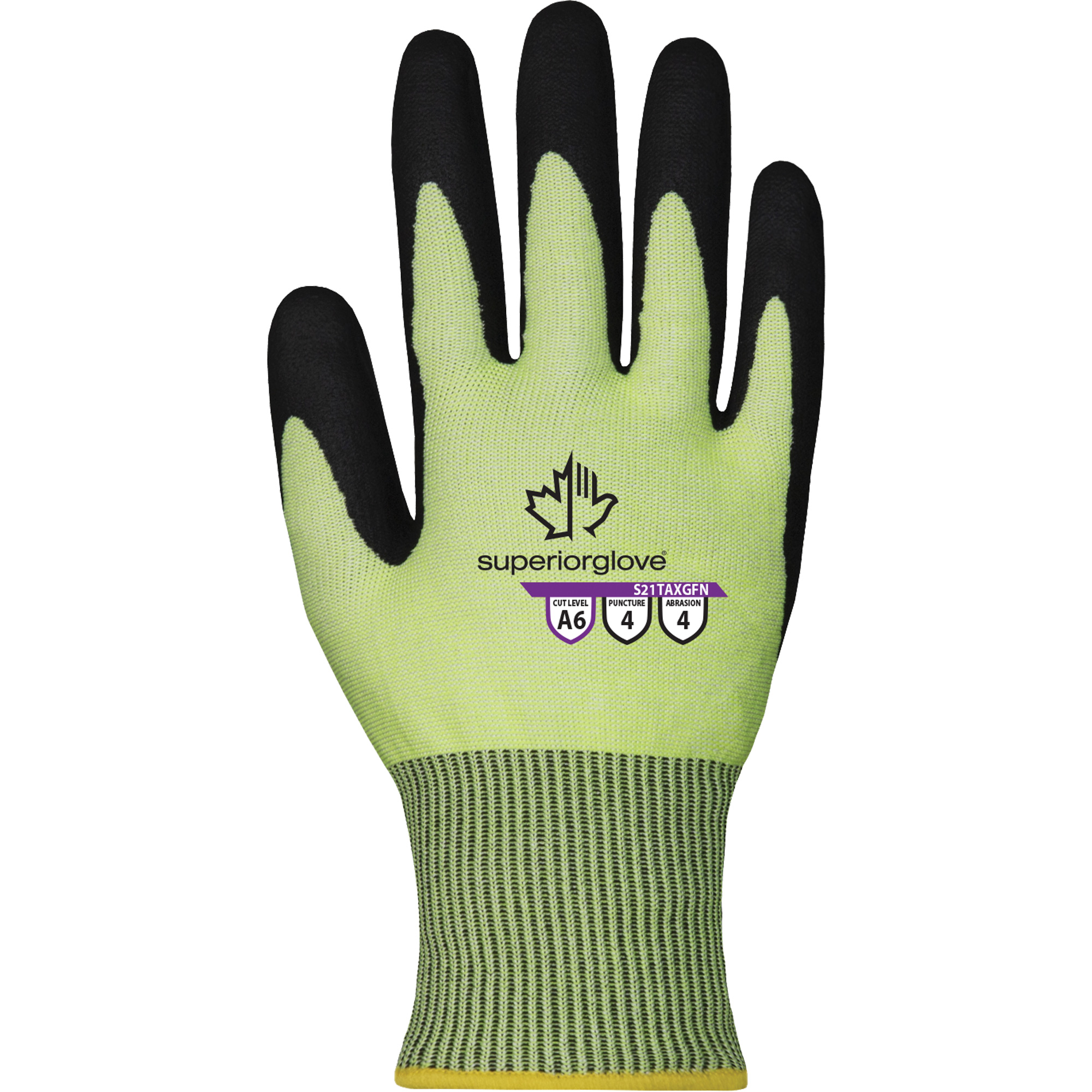 Gants résistant à la coupe S21TAXGFN, Taille 11, Calibre 21, Revêtement Nitrile, Enveloppe en TenActivMC, ASTM ANSI niveau A6