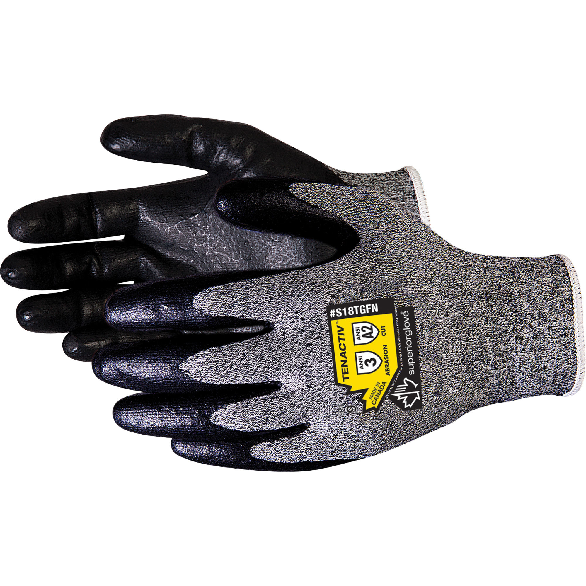 Gants résistant aux coupures, Taille 5, Calibre 18, Revêtement Mousse de nitrile, Enveloppe en TenActivMC, ASTM ANSI niveau A2