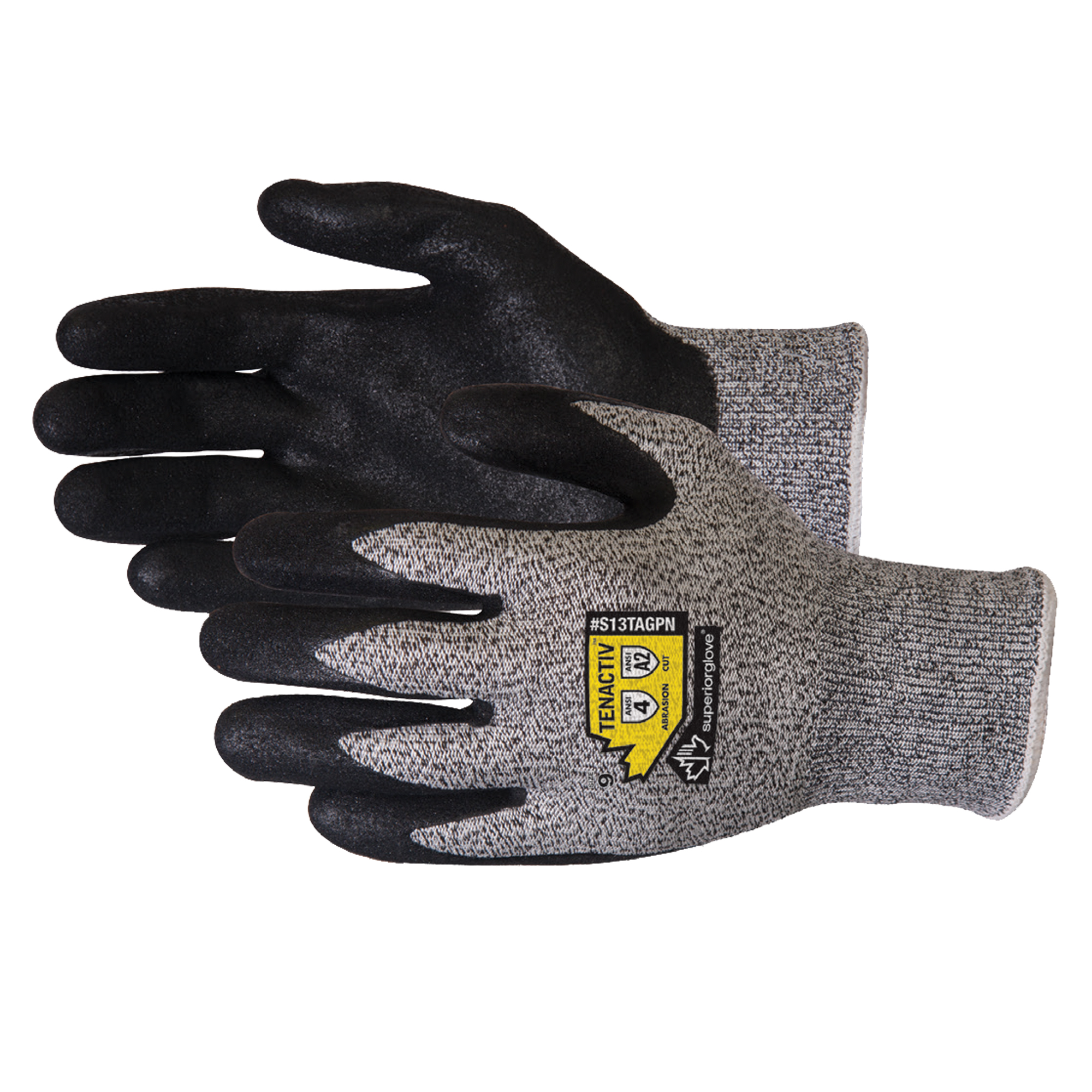 Gants résistant aux coupures, Taille 12/3T-Grand, Calibre 13, Revêtement Nitrile, Enveloppe en TenActivMC, ANSI/ISEA 105 niveau 2