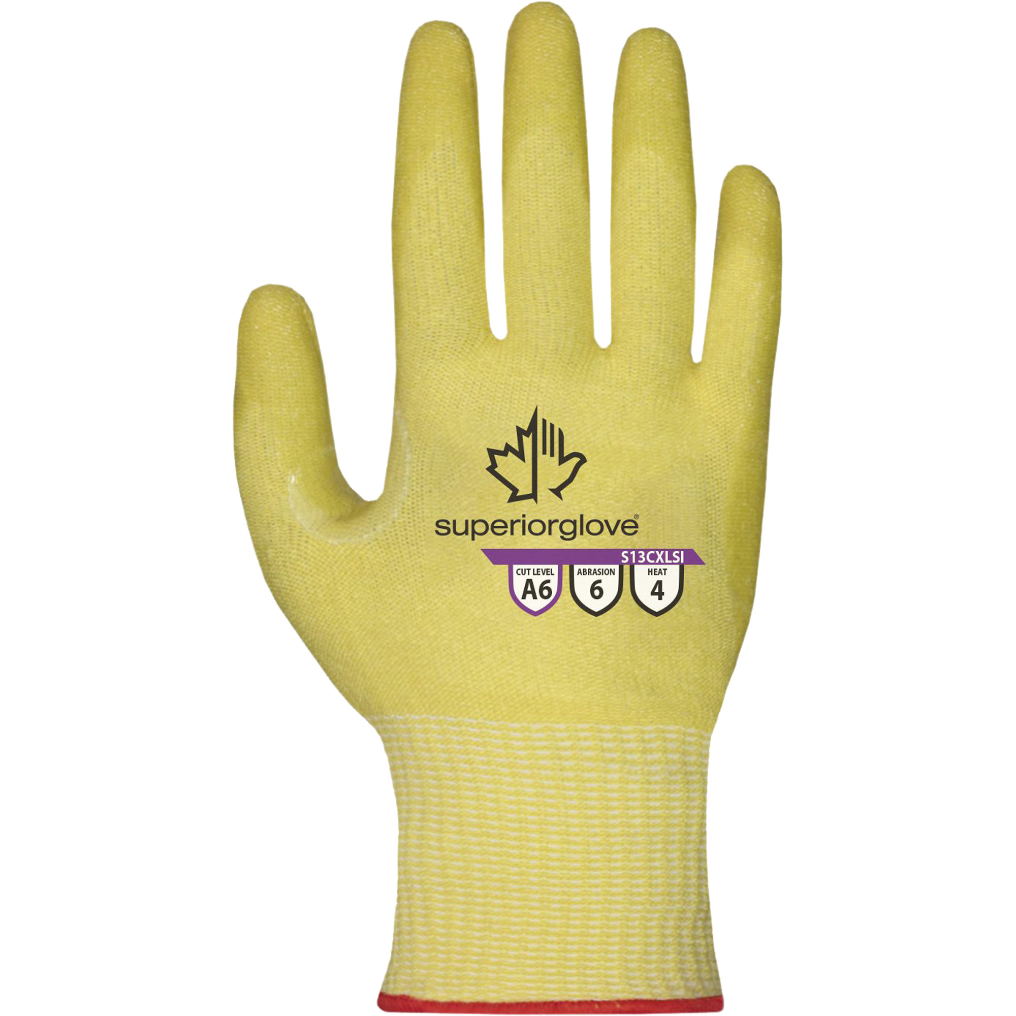 Gants résistants à la chaleur non marquante Emerald CXMD S13CXLSI, Taille 10, Calibre 13, Revêtement Silicone, Enveloppe en Acrylique, ASTM ANSI niveau A6