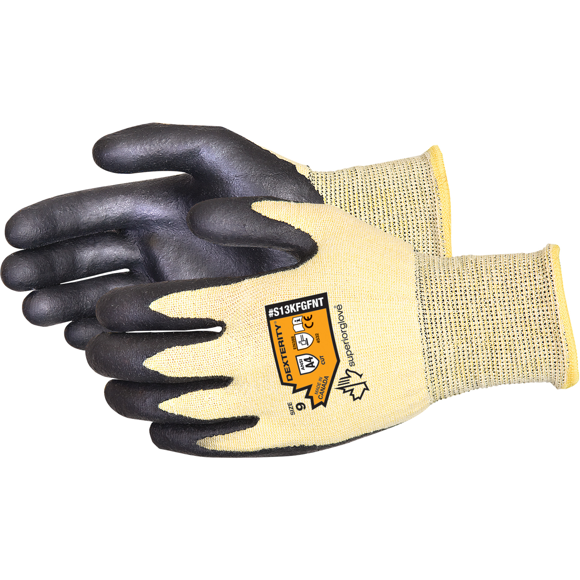 Gants résistants aux coupures DexterityMD, Taille T-Grand/10, Calibre 13, Revêtement Mousse de nitrile, Enveloppe en KevlarMD, ASTM ANSI niveau A4