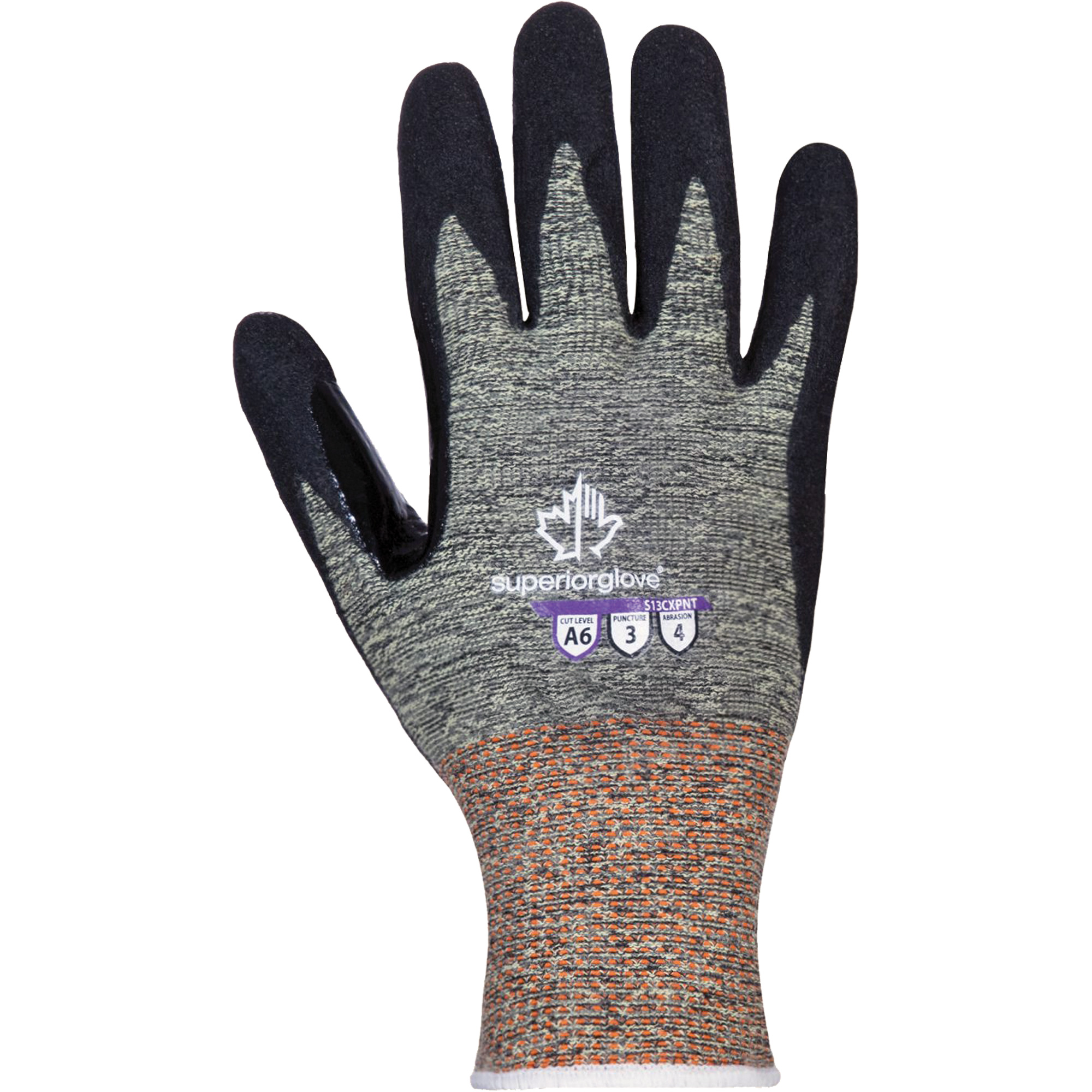 Gants résistants aux coupures Emerald CXMD, Taille 9, Calibre 13, Revêtement Nitrile, Enveloppe en Acier inoxydable/KevlarMD, ASTM ANSI niveau A6