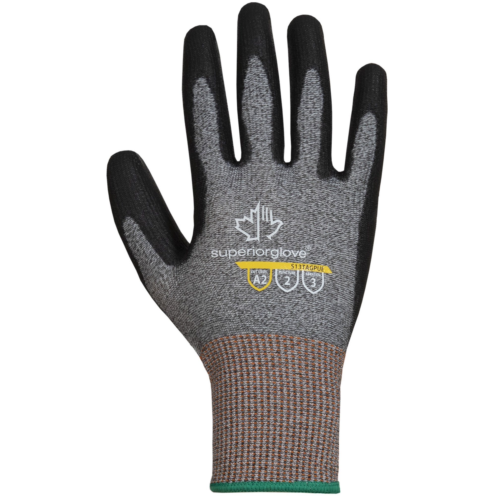 Gants résistants aux coupures, Taille Moyen/8, Calibre 13, Revêtement Polyuréthane, Enveloppe en TenActivMC, ANSI/ISEA 105 niveau 2
