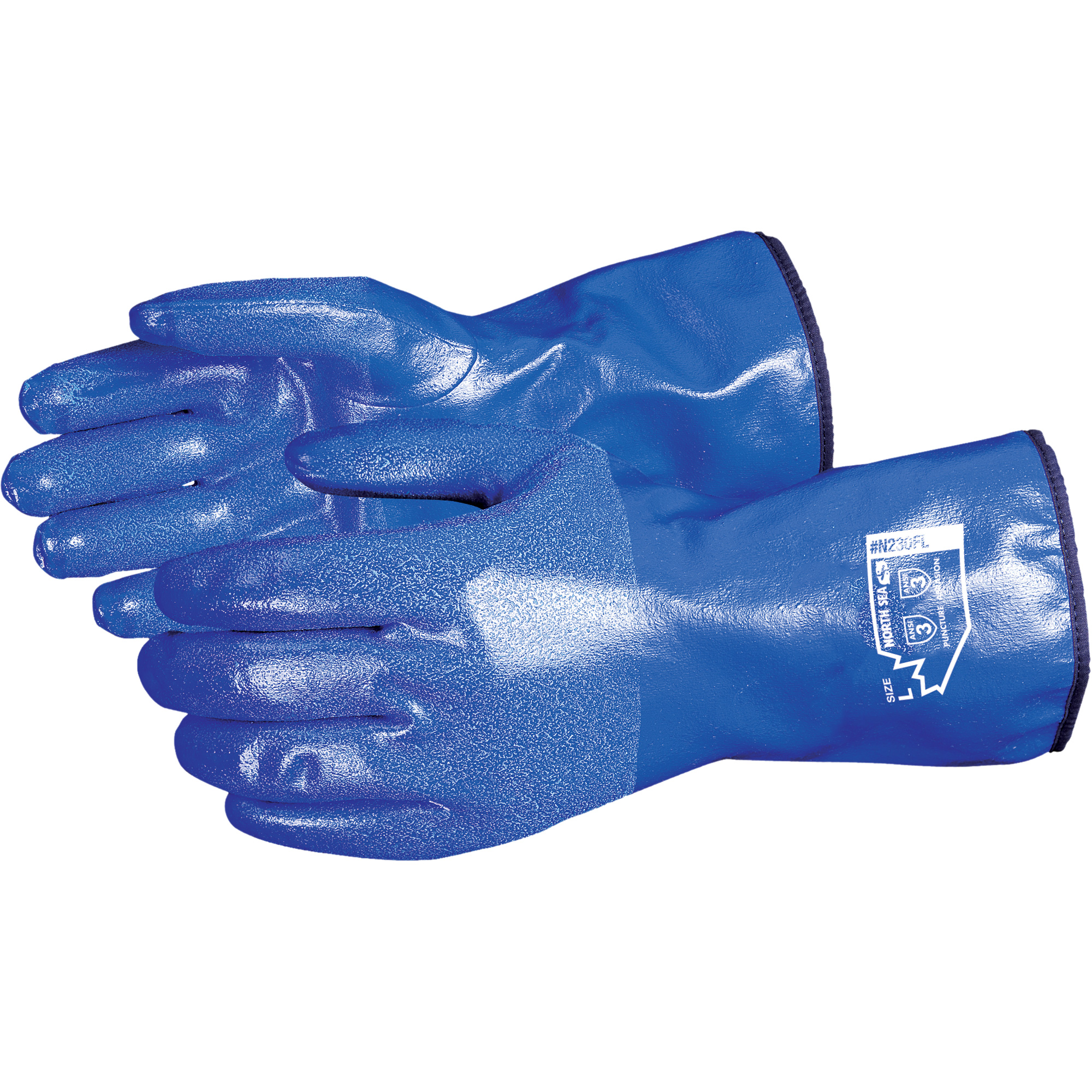 Gants résistants aux produits chimiques North SeaMC, Taille T-Grand, 11" lo, Nitrile, Doublure en Molleton, Gant de calibre hiver