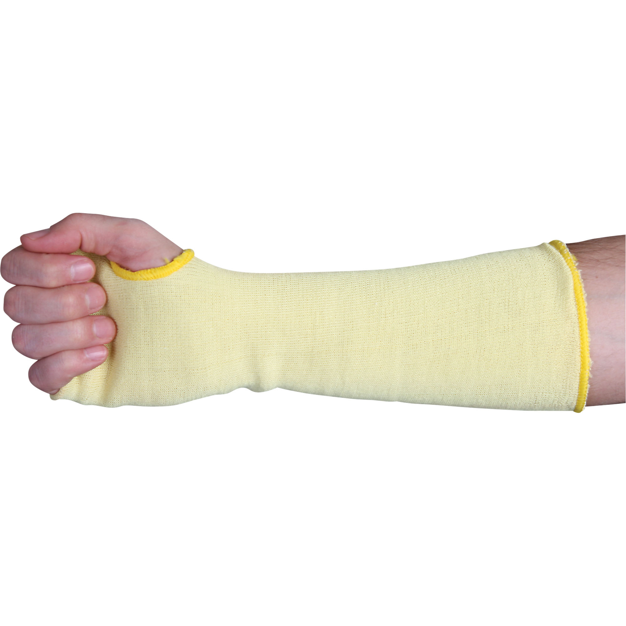 Manches à doubles couches de tissu résistant à la coupure, KevlarMD, 22", ANSI/ISEA 105 niveau 3, Jaune