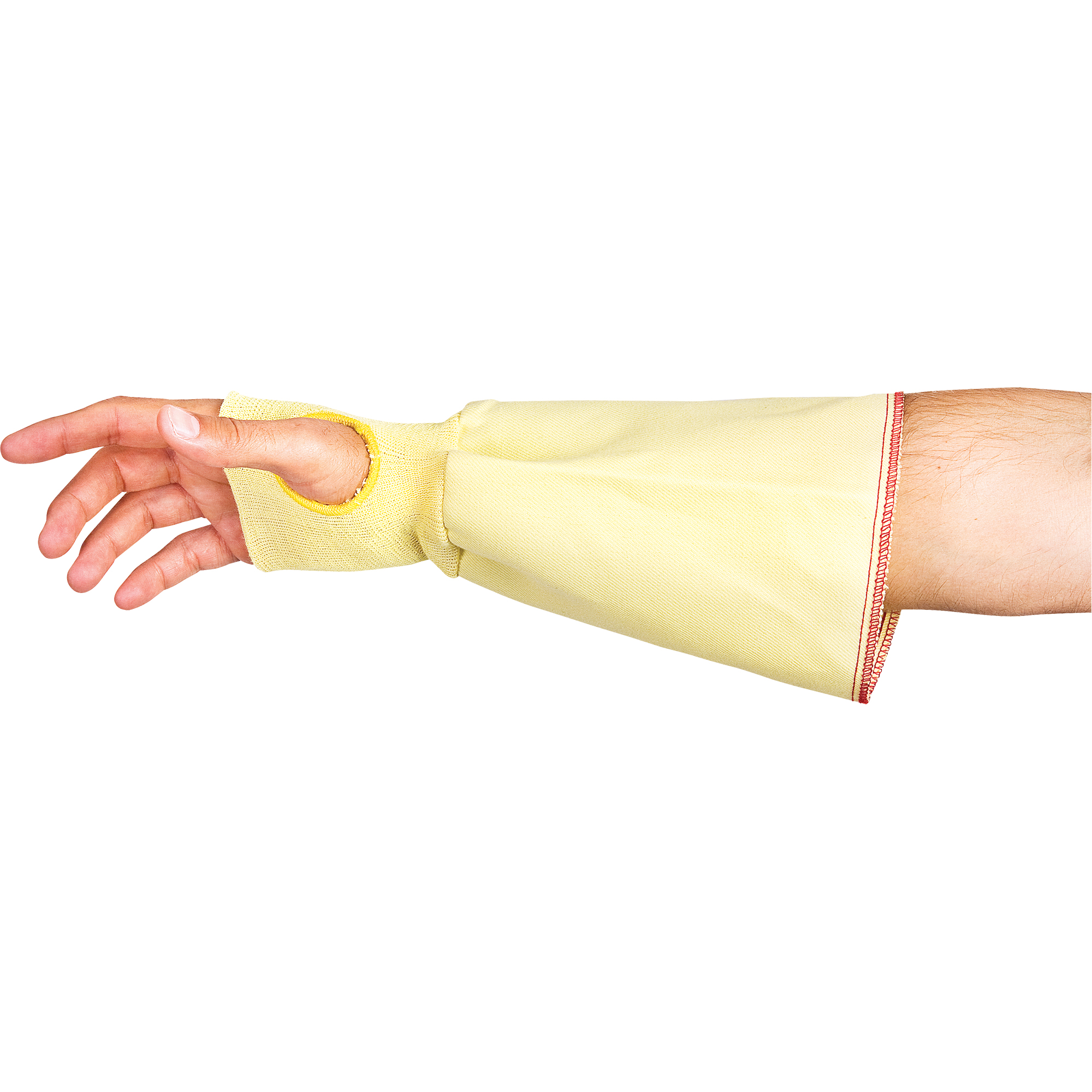 Manches de protection tissées avec orifices pour les pouces, KevlarMD, 7", ANSI/ISEA 105 niveau 2, Jaune