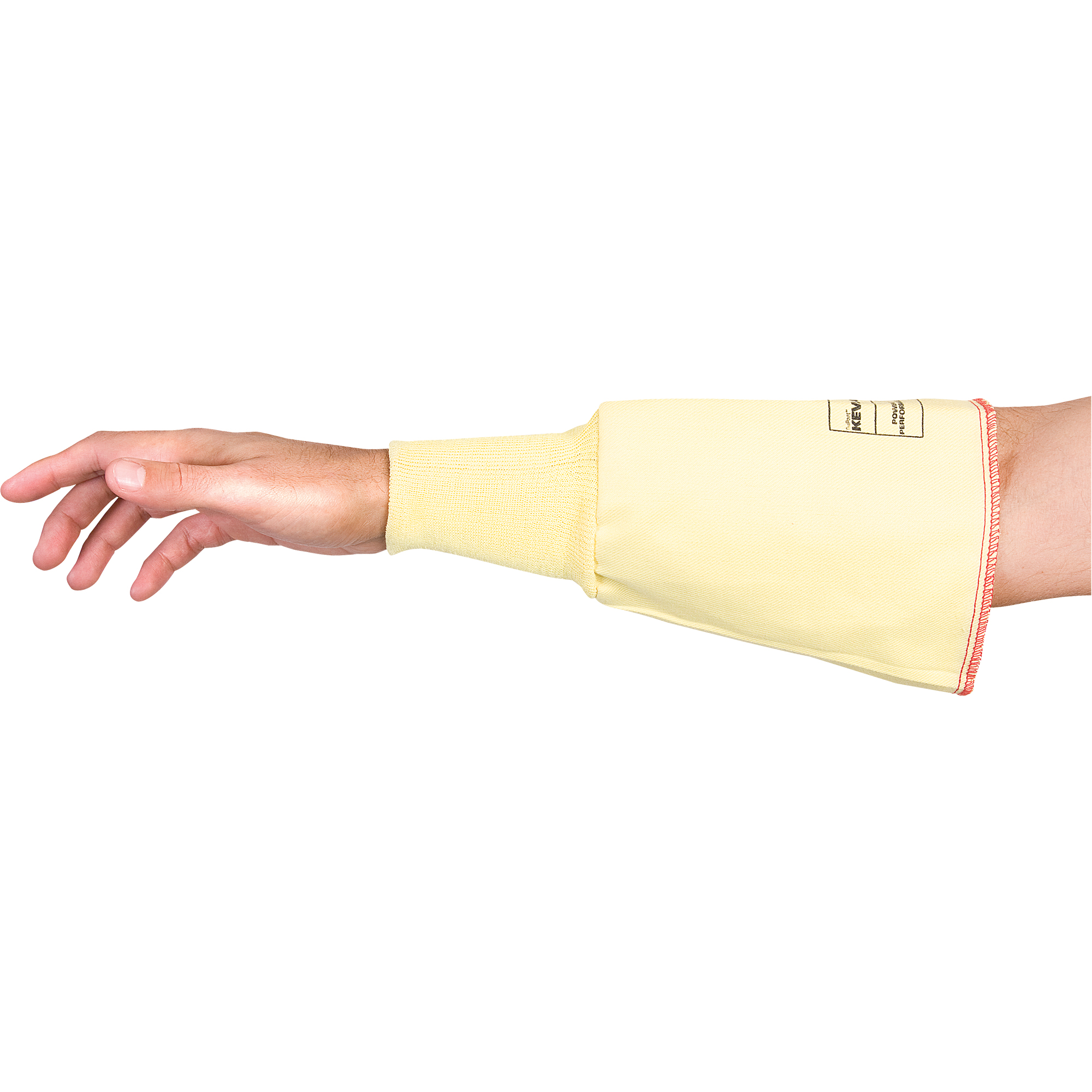 Manches de protection tissées sans orifices pour les pouces, KevlarMD, 8", ANSI/ISEA 105 niveau 2, Jaune