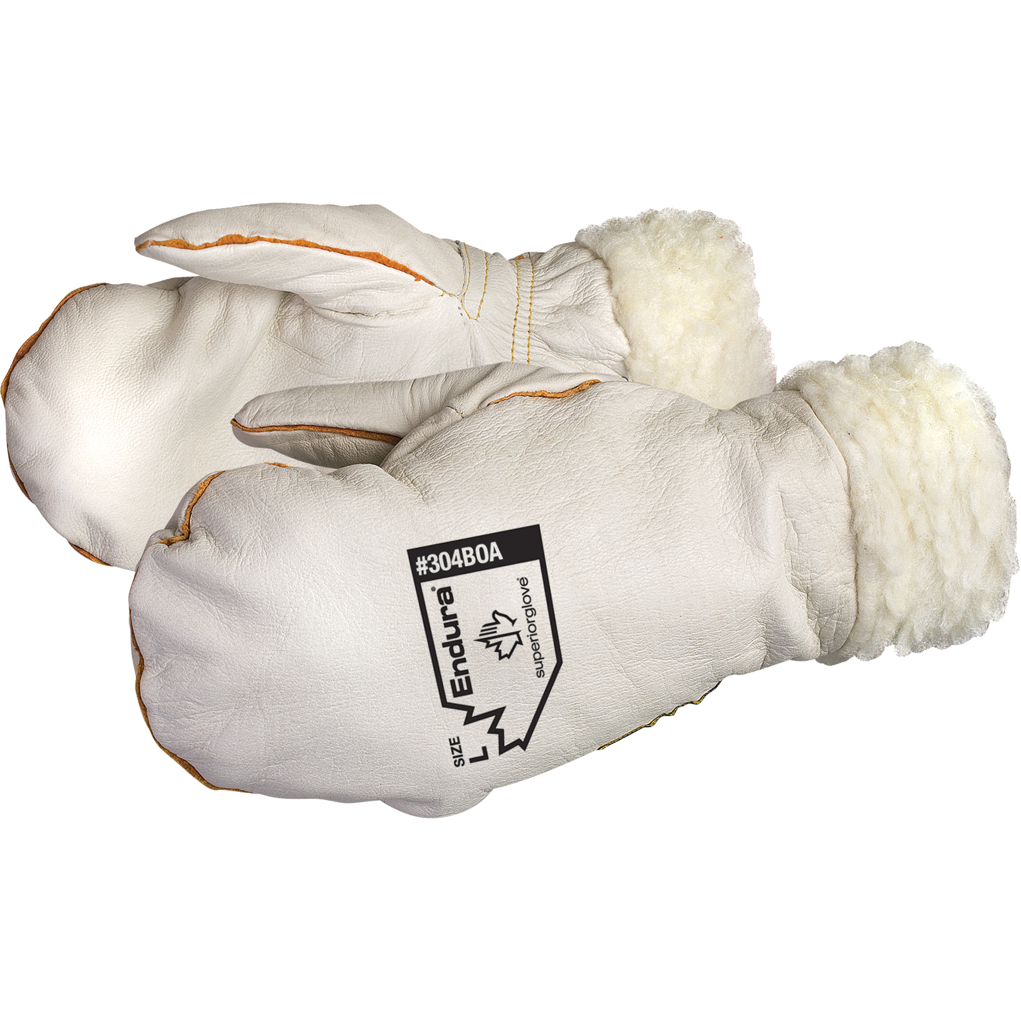 Mitaines en cuir de vache naturel EnduraMD Winter Chopper, Taille Grand, Mitaine