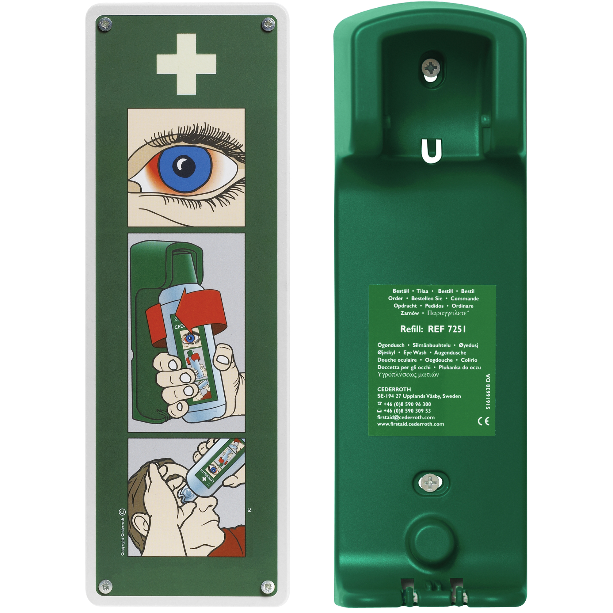 Support mural pour solution ophtalmique Cederroth