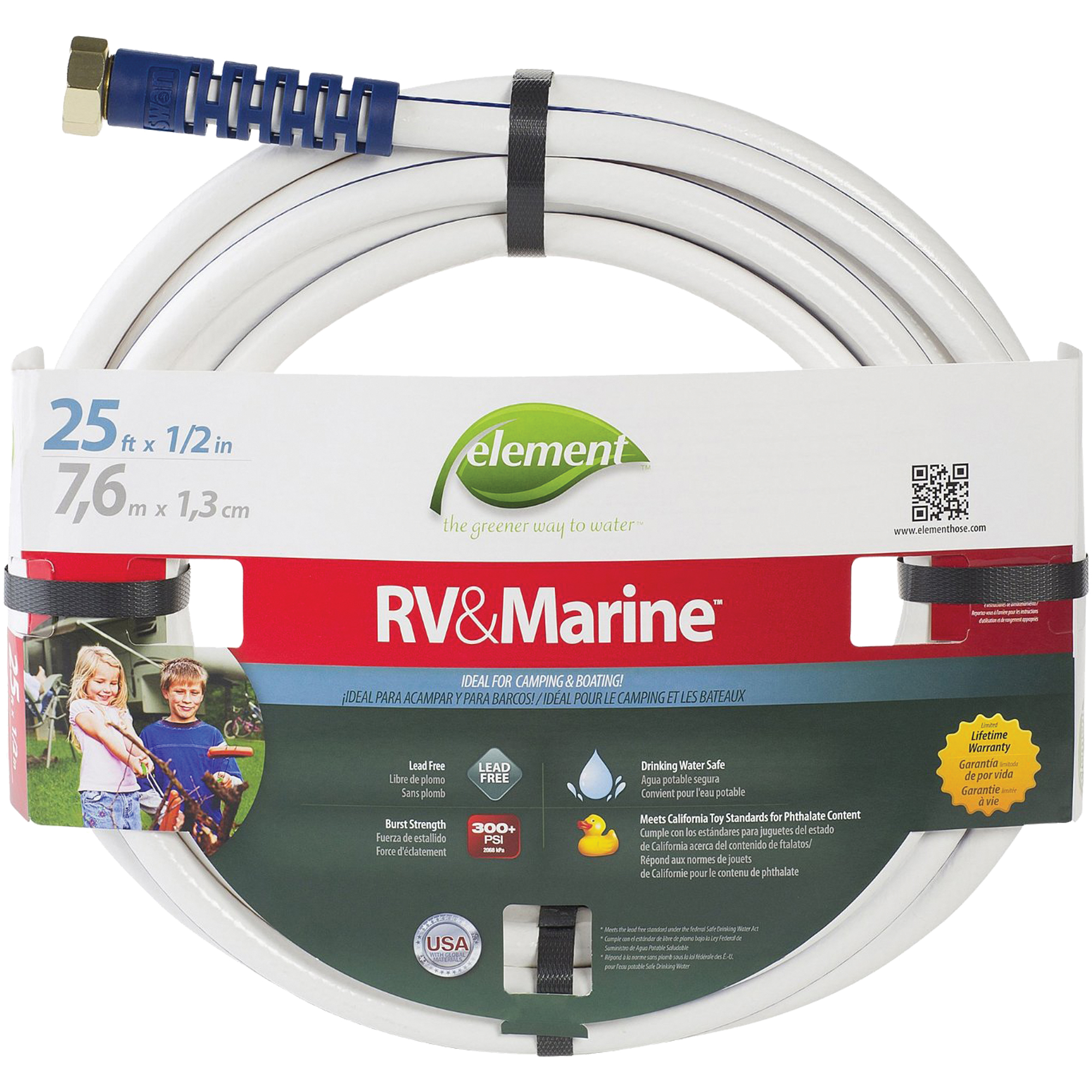 Boyaux d'arrosage pour bateaux et VR ElementMC , PVC, 1/2" dia x 25'