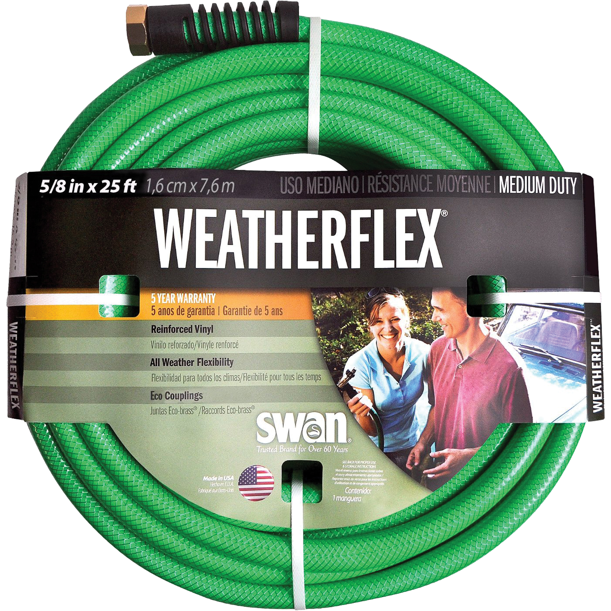 Boyaux d'arrosage pour travaux moyens WeatherflexMC , Vinyle, 5/8" dia x 25'