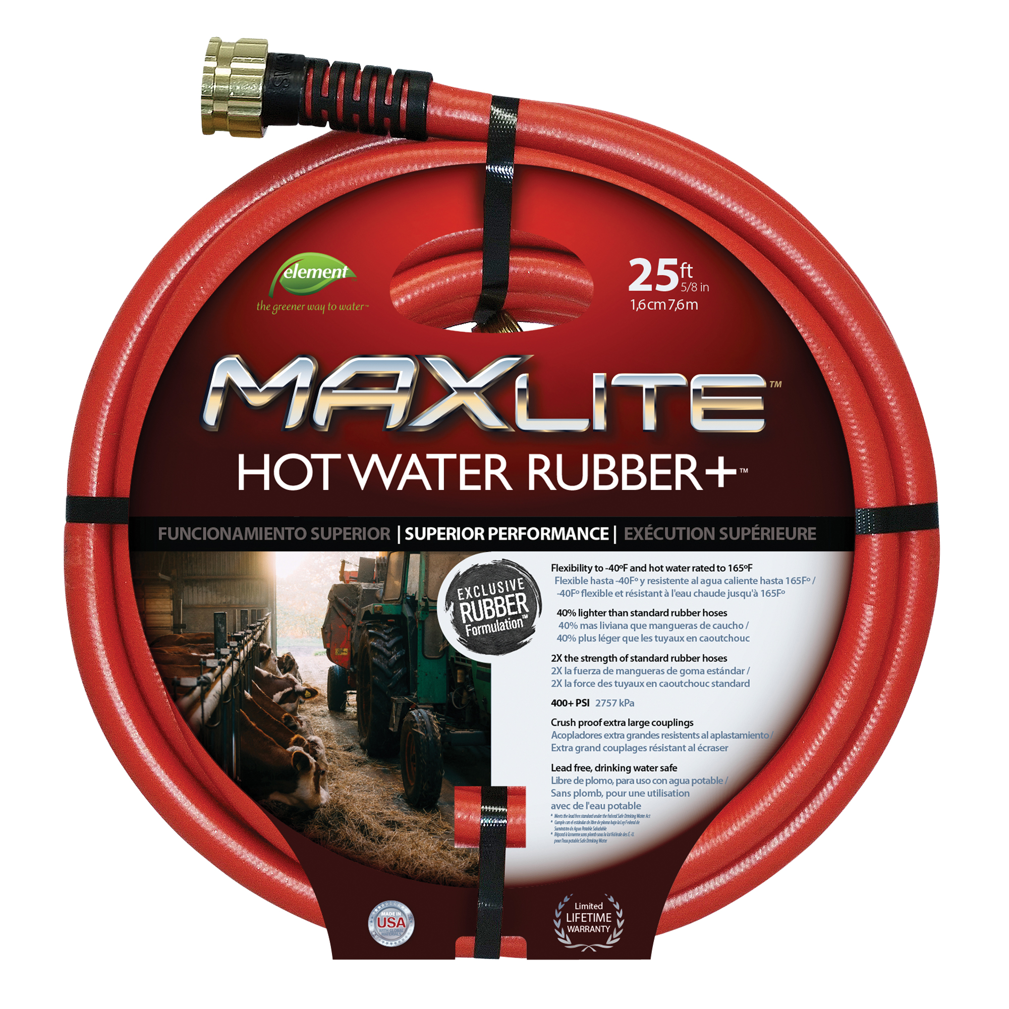 Tuyaux pour eau chaude, Caoutchouc, 3/4" dia. x 50' lo