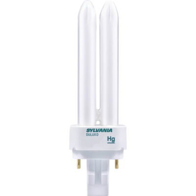 Lampe fluorescente compacte à tube double DuluxMD D préchauffée, D (T4), 26 W, 4100 K, Base G24Q-3, 10 000 h