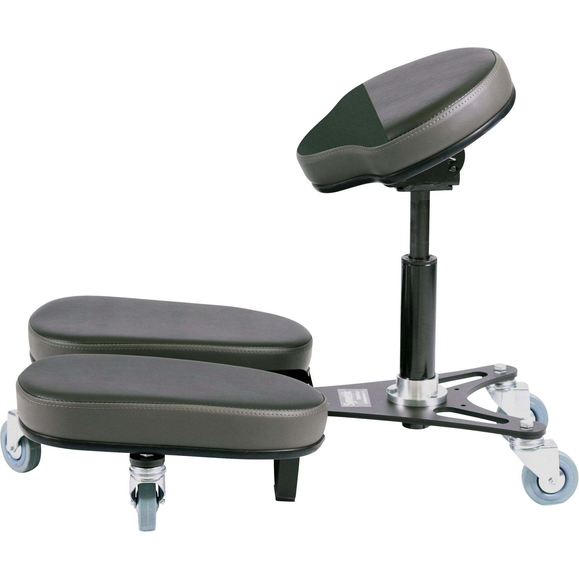 Chaise à genoux réglable, Vinyle, Noir/gris