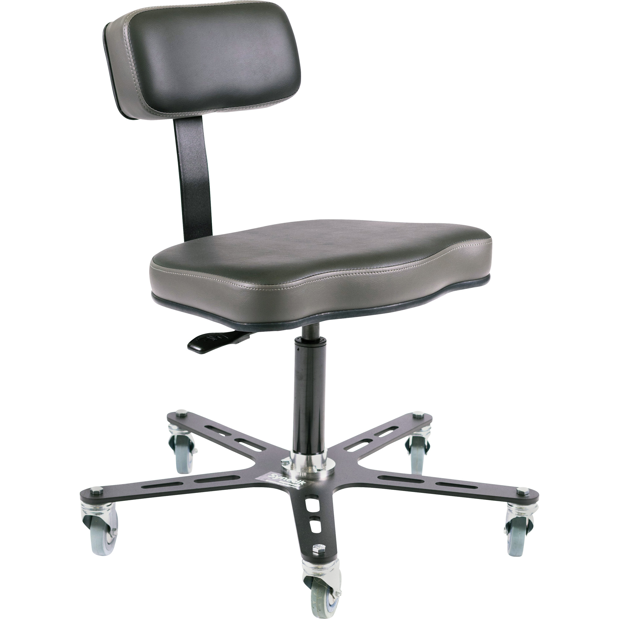 Chaise ergonomique SF160, Mobile, Vinyle Siège, Noir