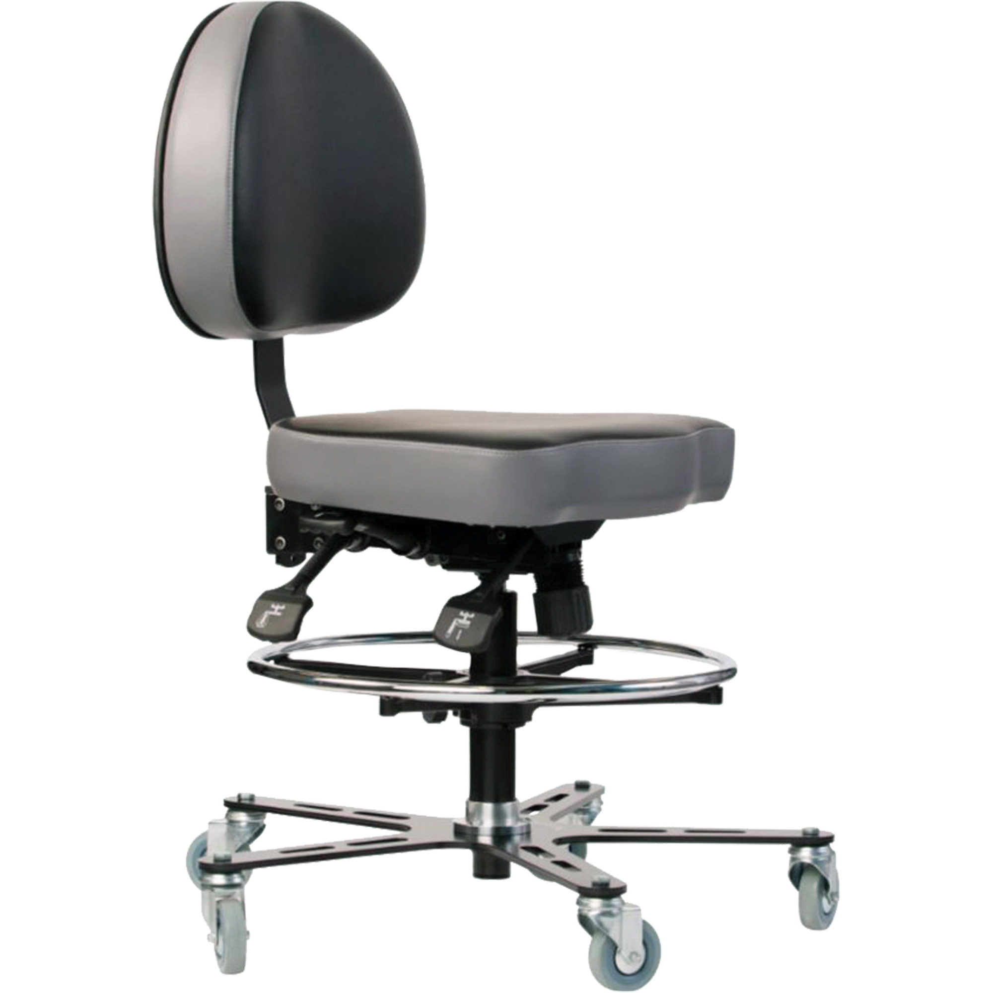 Chaise ergonomique TF 180, Mobile, Vinyle Siège, Noir