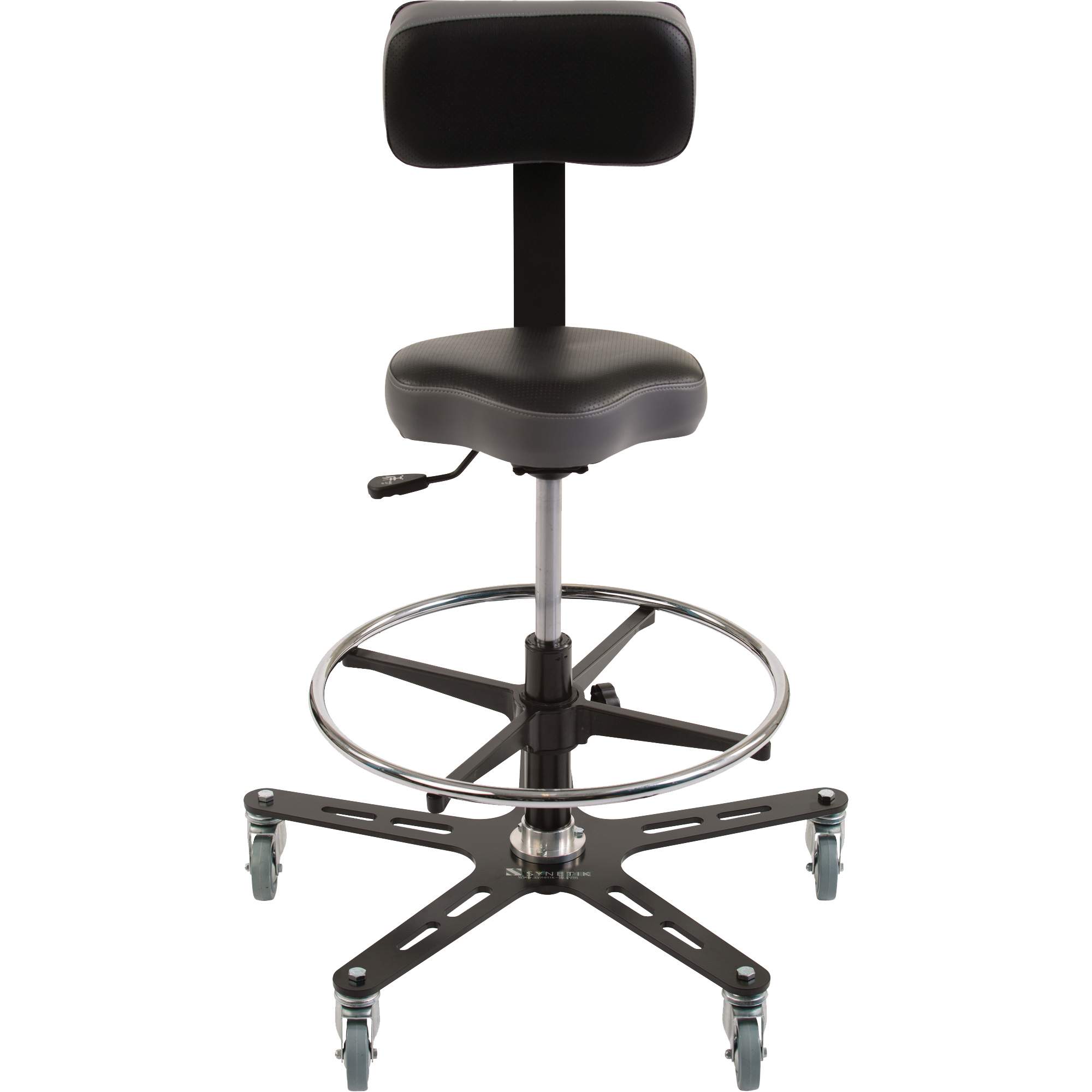 Chaise ergonomique TF150, Ajustable, Vinyle Siège, Noir