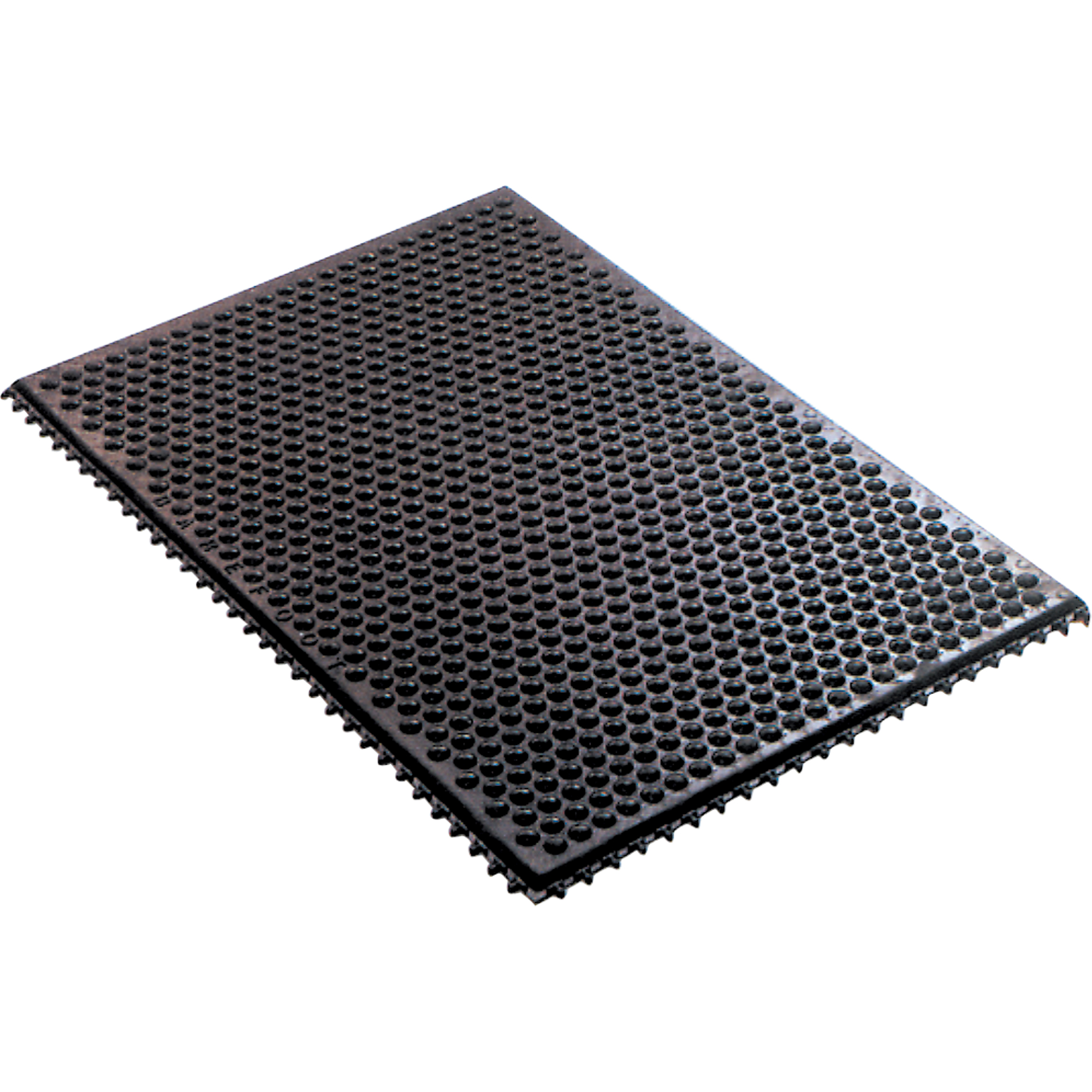 Système de tapis anti-fatigue emboîtable en caoutchouc conducteur, Caoutchouc, 2' la c, 3' lo, 1/2" Épaisseur, Noir