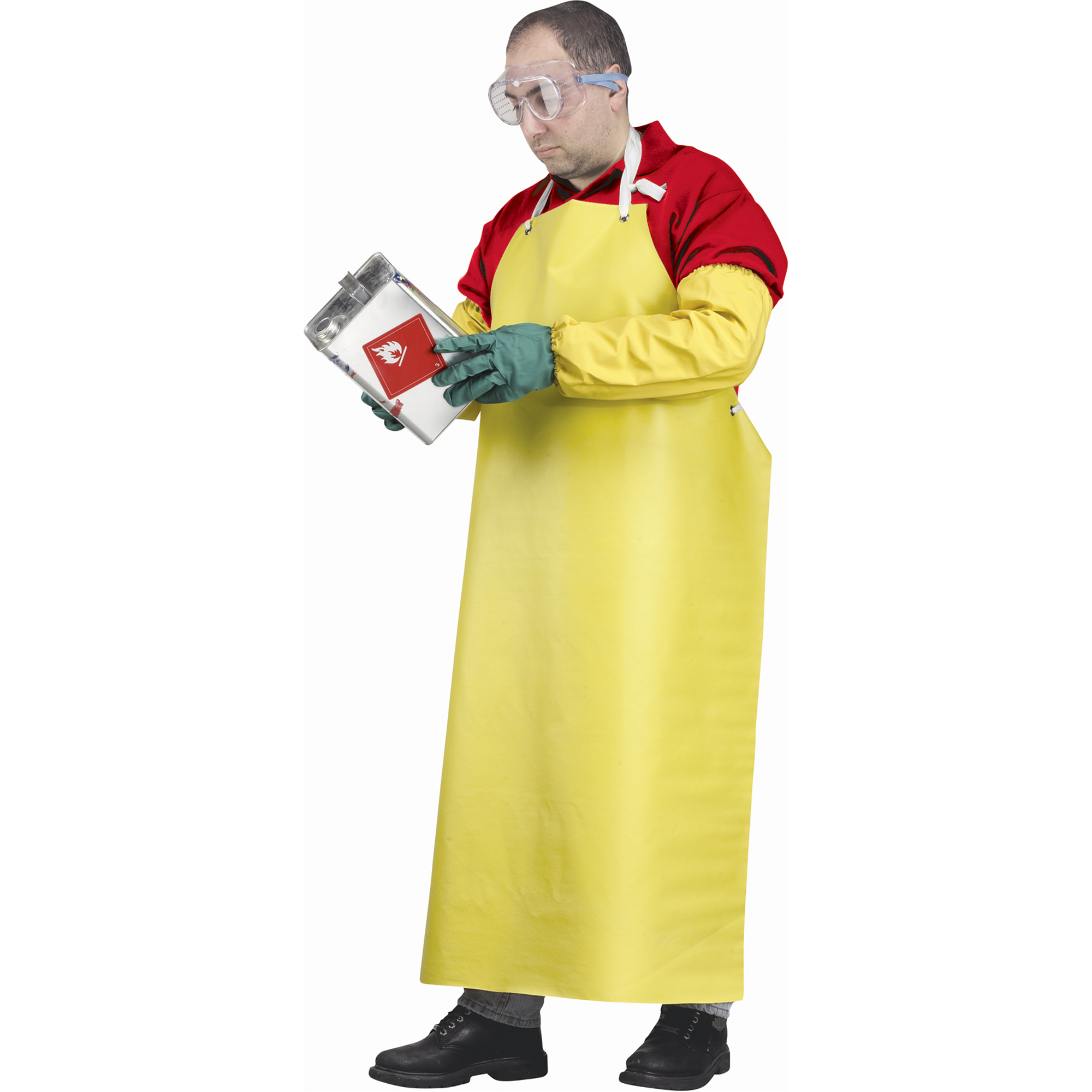 Tabliers ignifuges, Néoprène/Polyester, 48" lo x 35" la, Jaune