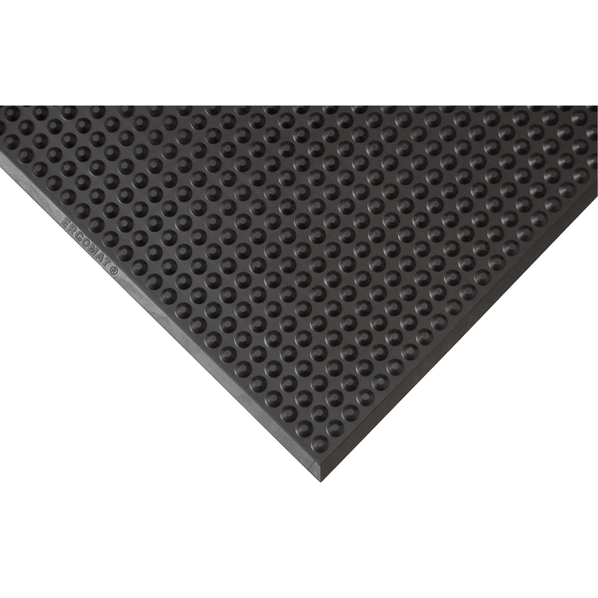 Tapis anti-fatigue autoclavables, Texturé, 2' x 3' x 1/2", Noir, Caoutchouc