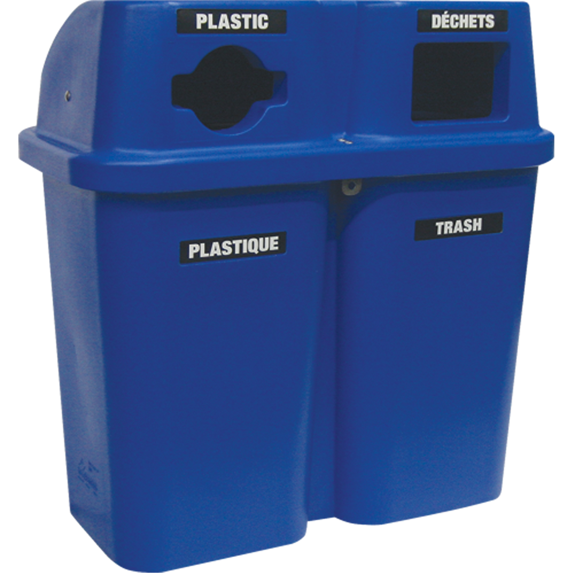 Contenants de recyclage BullseyeMC, Bord de rue, Plastique, 2 x 22 gal. US